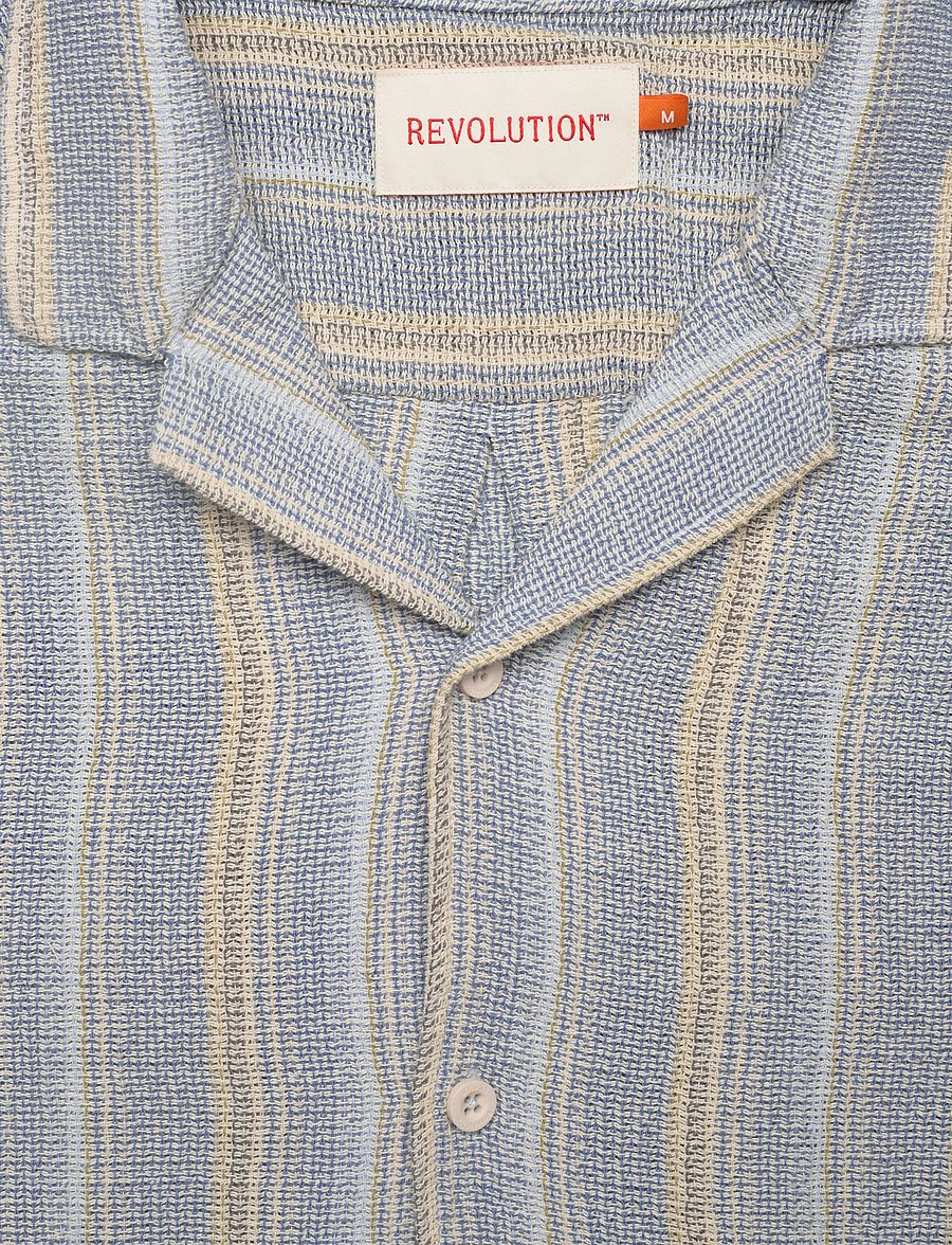 Revolution - Short-sleeved Cuban Shirt - kurzarmhemden - blue - 5
