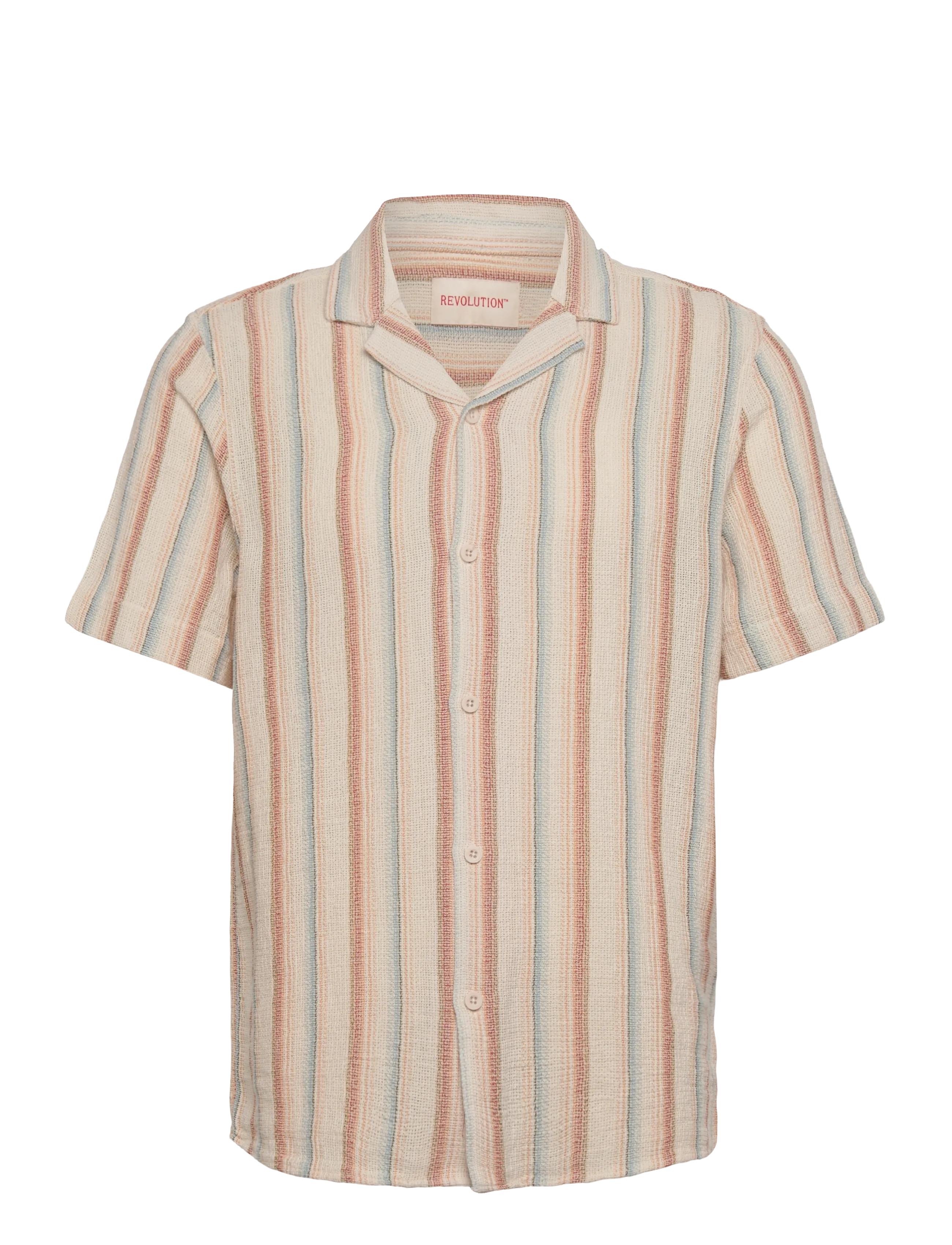 REVOLUTION Kurzärmelig Cuban Shirt Patterned - S - Herren