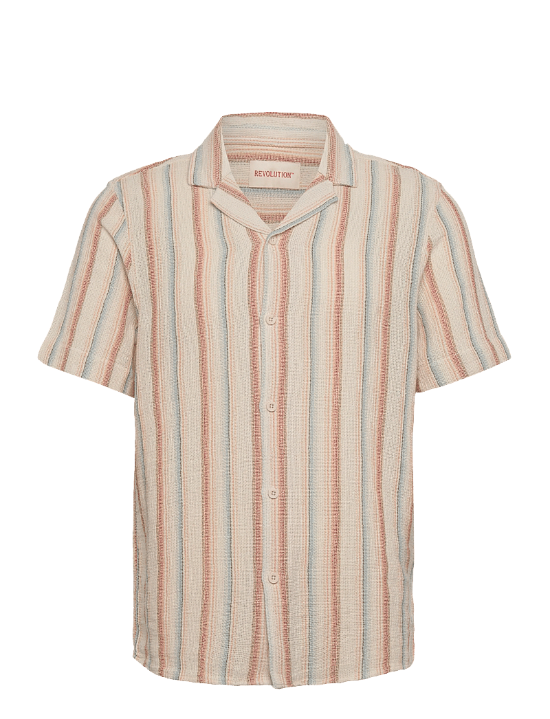 Revolution - Short-sleeved Cuban Shirt - kortärmade skjortor - offwhite - 1
