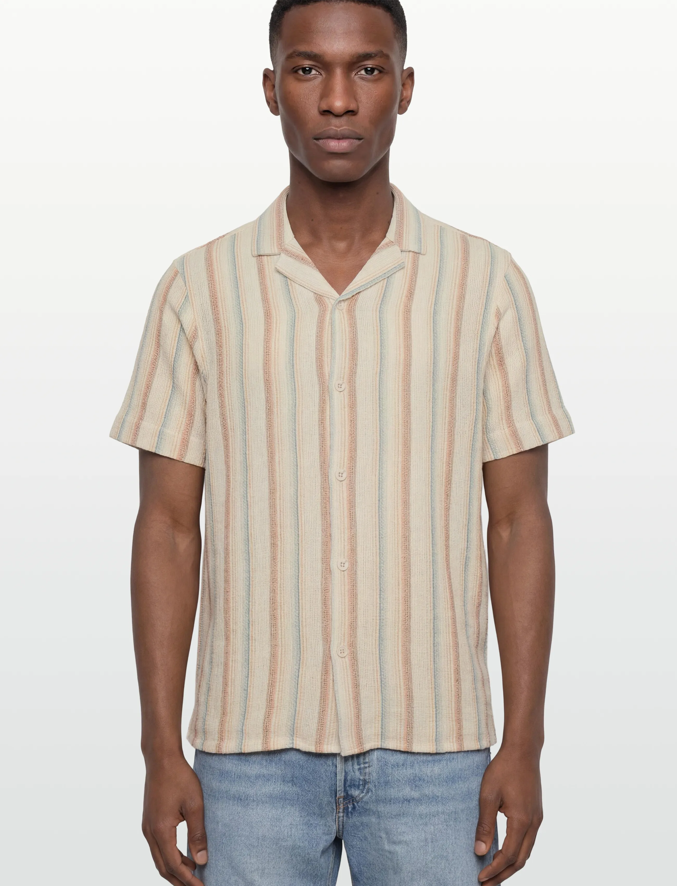 Revolution - Short-sleeved Cuban Shirt - kurzarmhemden - offwhite - 3