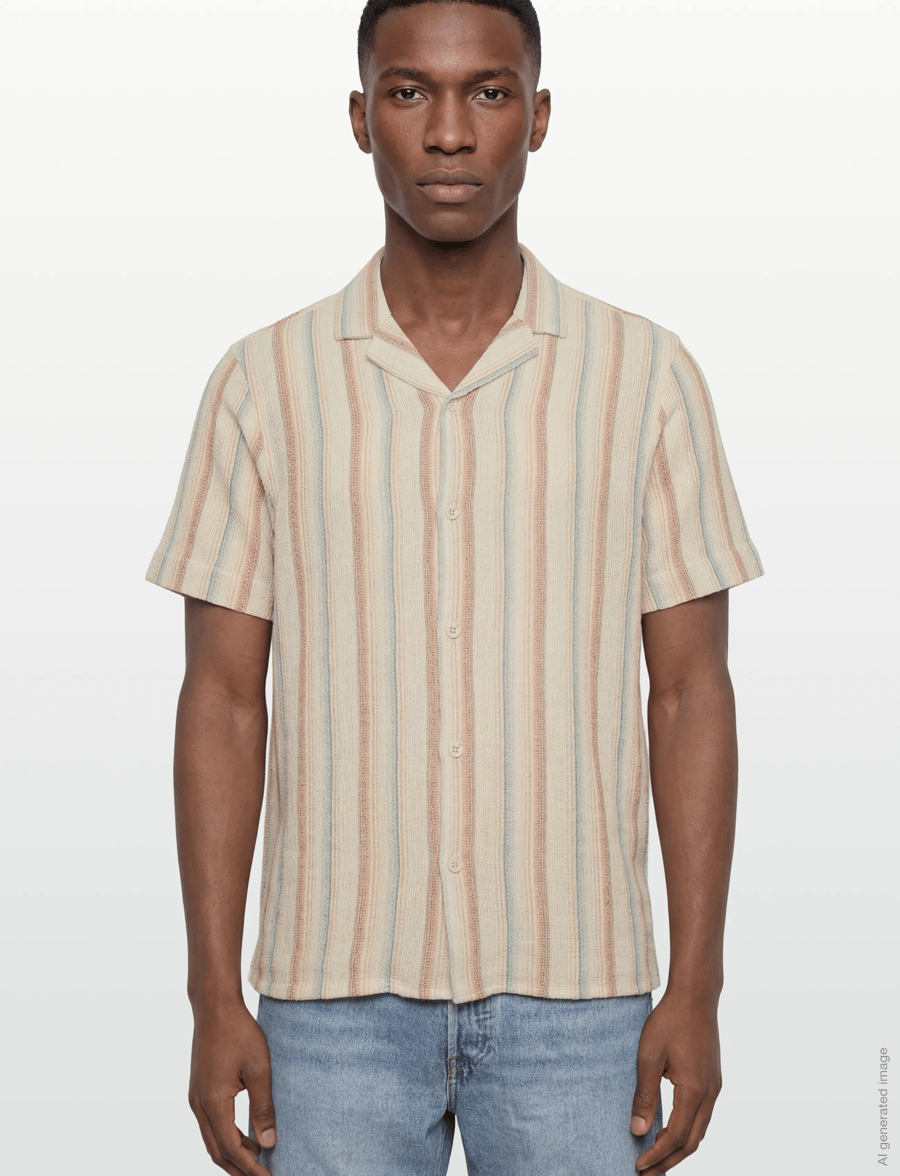 Revolution - Short-sleeved Cuban Shirt - kurzarmhemden - offwhite - 3