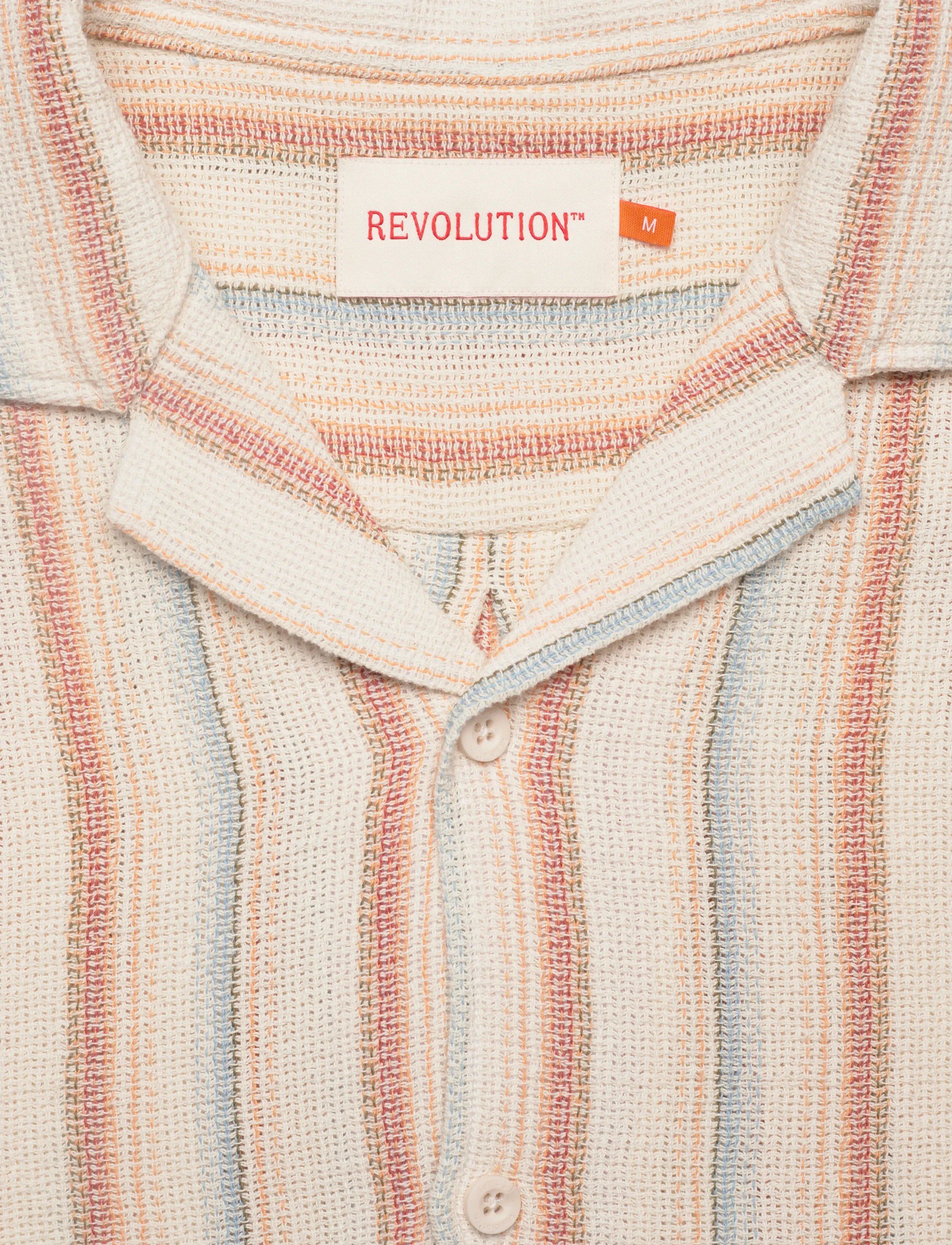 Revolution - Short-sleeved Cuban Shirt - kurzarmhemden - offwhite - 5