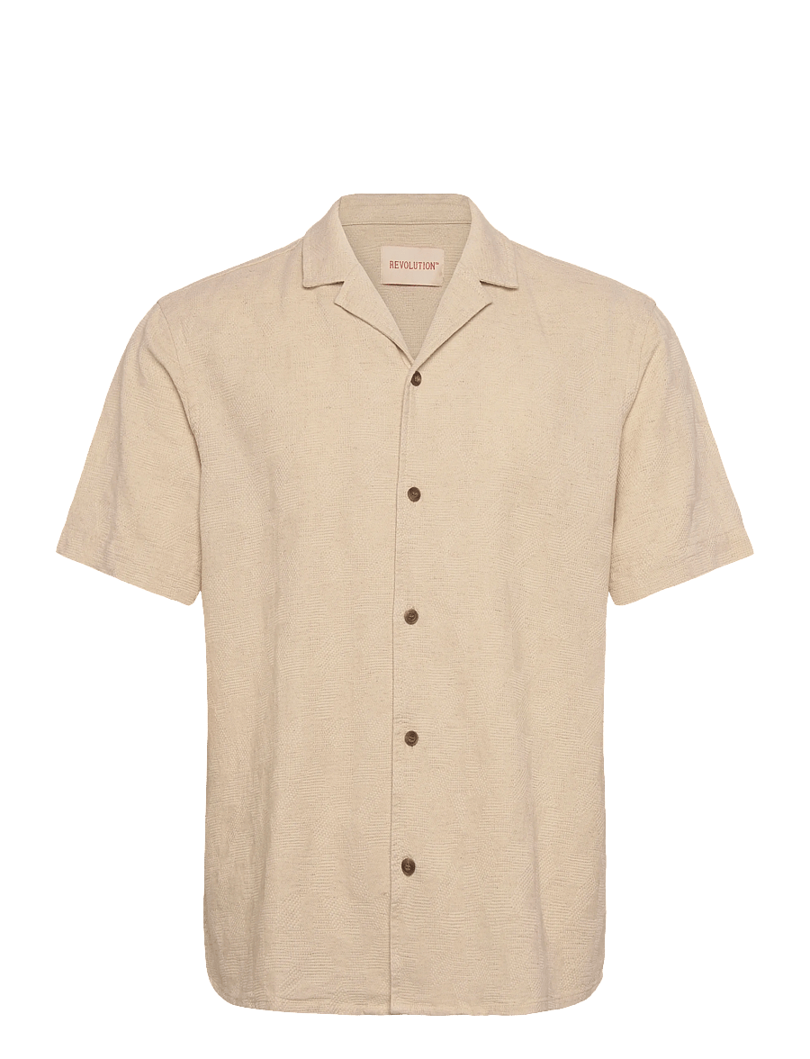 Revolution - Short-sleeved Shirt - kortermede skjorter - offwhite - 1