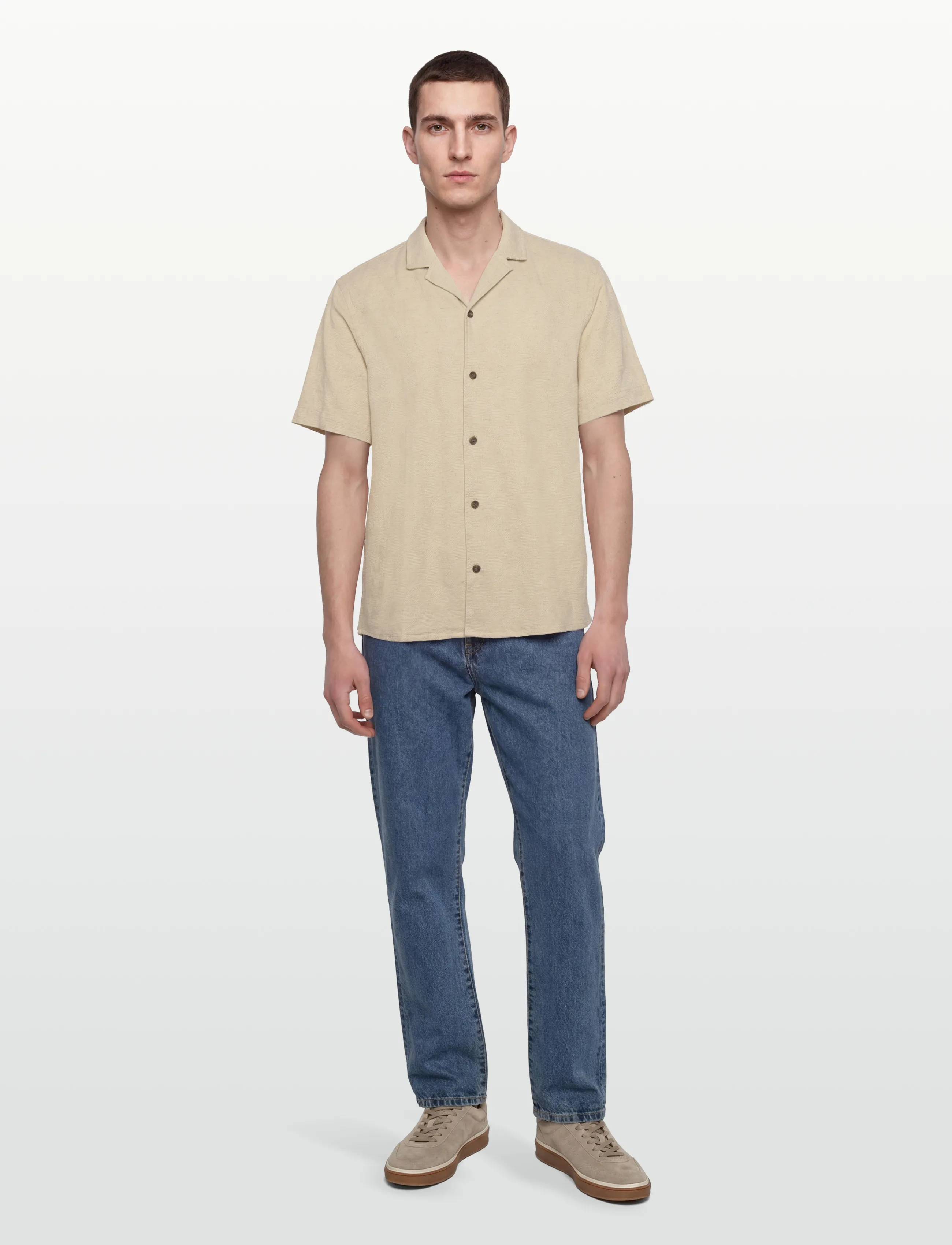 Revolution Short-Sleeved Shirt, XL, Shirts, Beige - Short-sleeved Männerswear