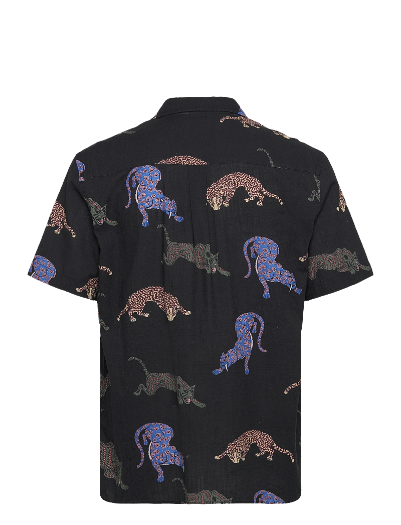 Revolution - Short-sleeved Cuban Shirt - kurzarmhemden - black - 2