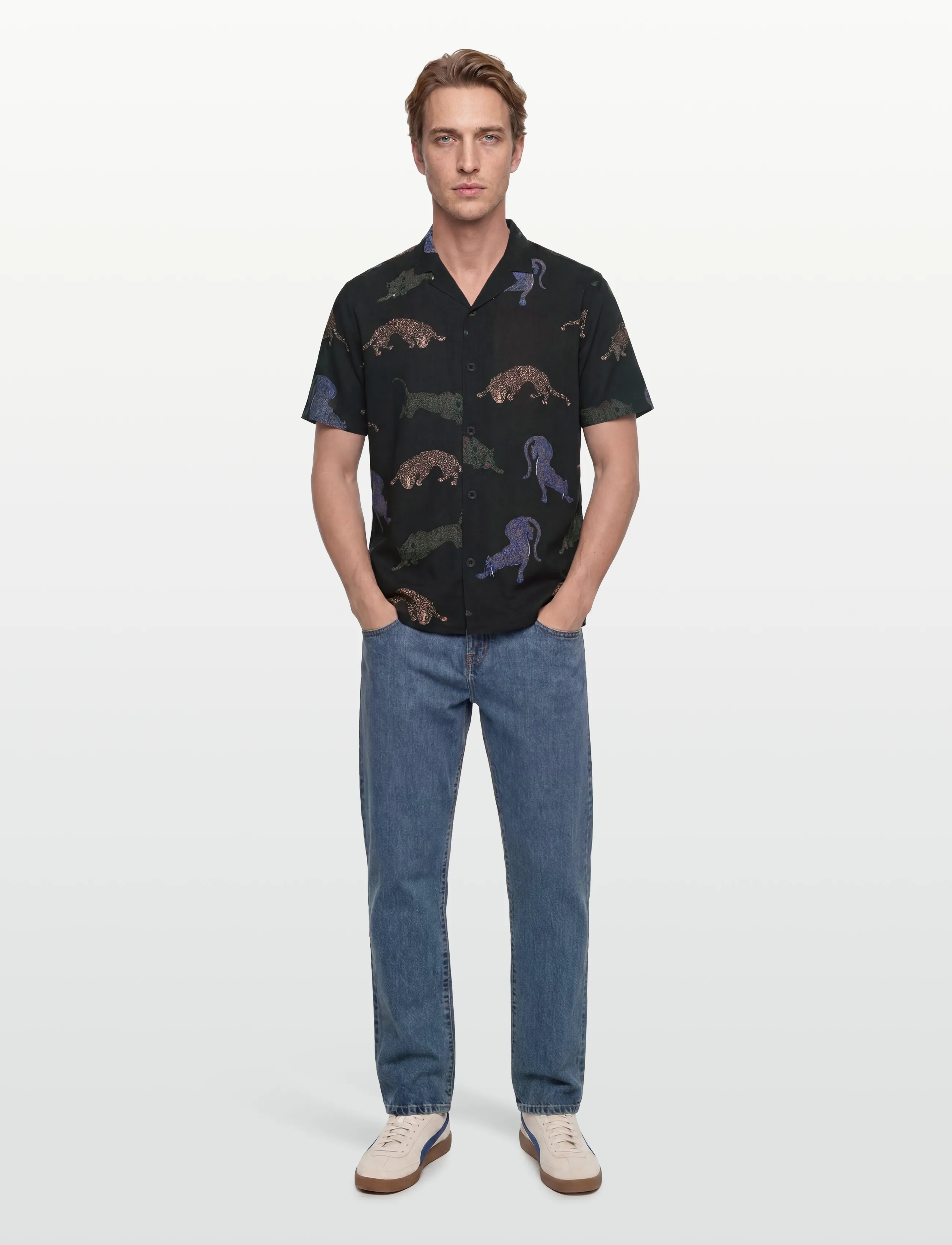 Revolution Short-Sleeved Cuban Shirt, M, Shirts, Schwarz - Short-sleeved Männerswear