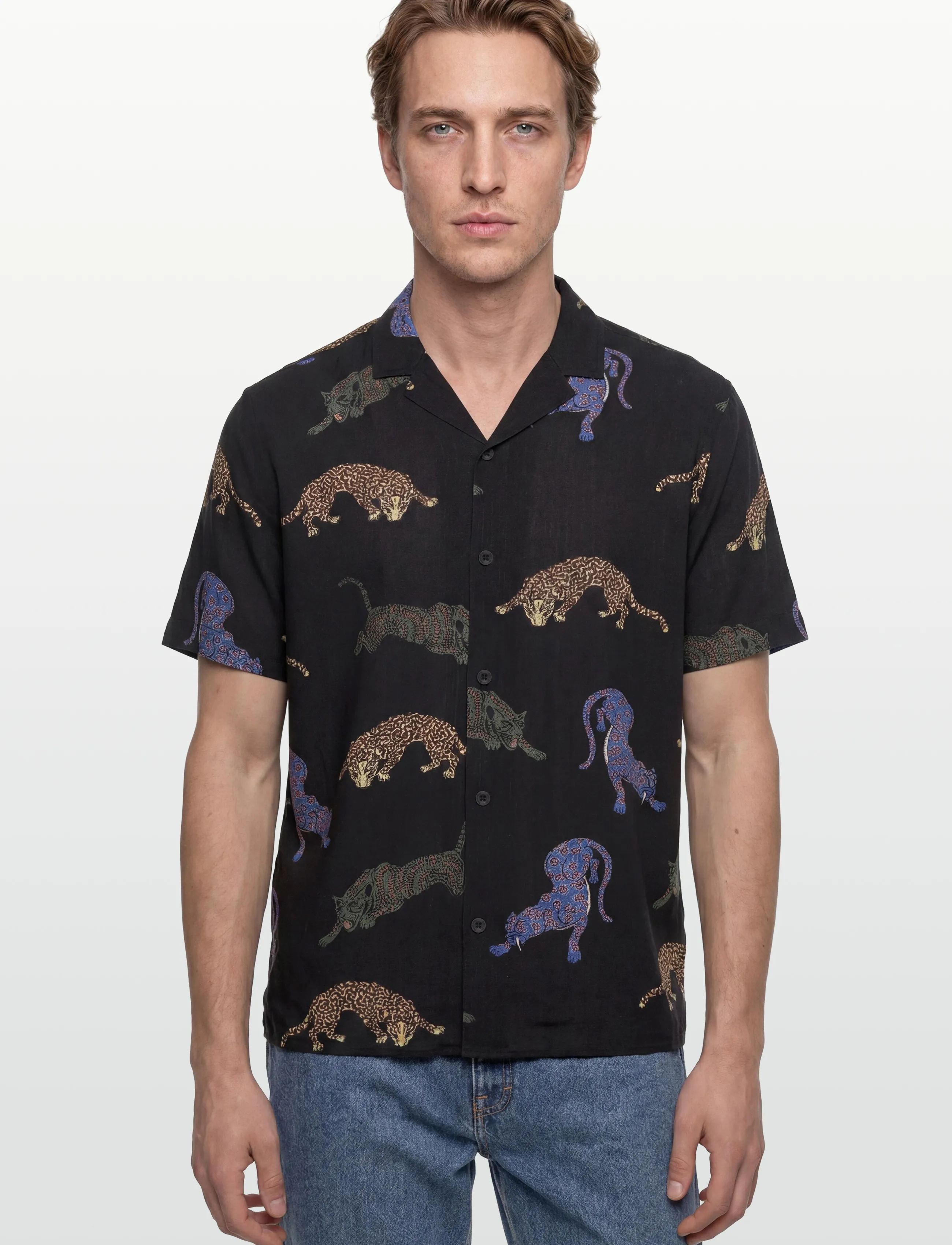 Revolution - Short-sleeved Cuban Shirt - lühikeste varrukatega särgid - black - 3