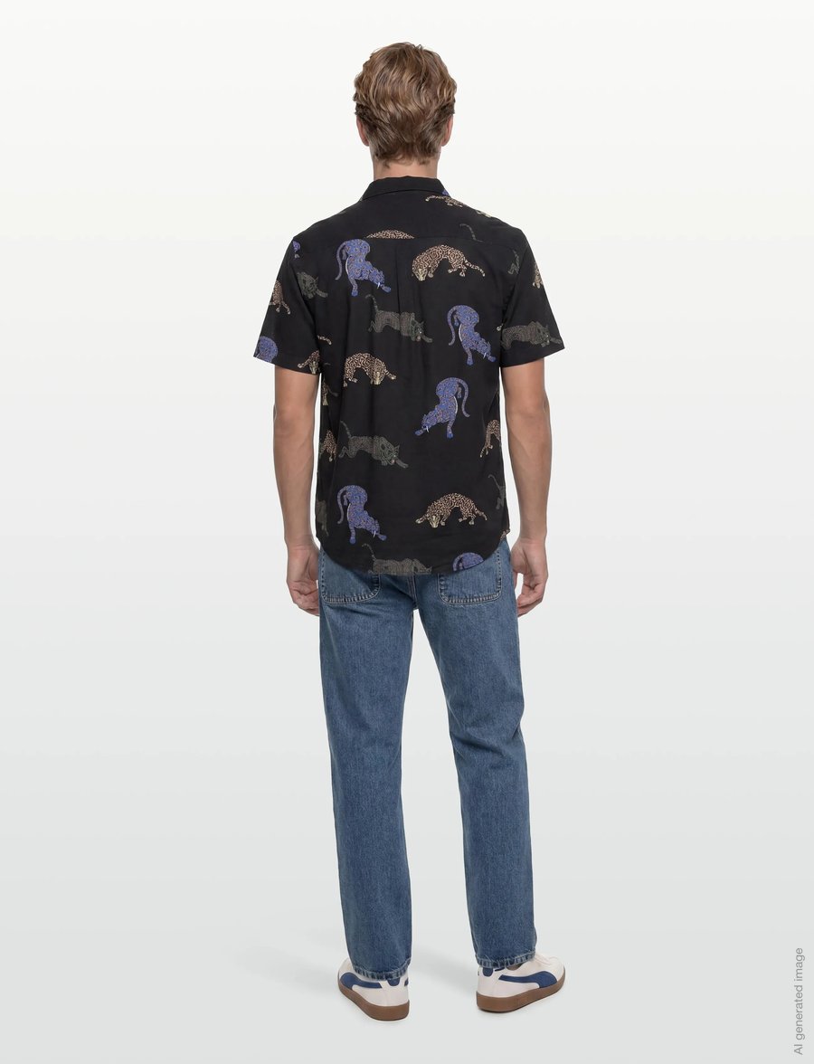 Revolution - Short-sleeved Cuban Shirt - lühikeste varrukatega särgid - black - 4