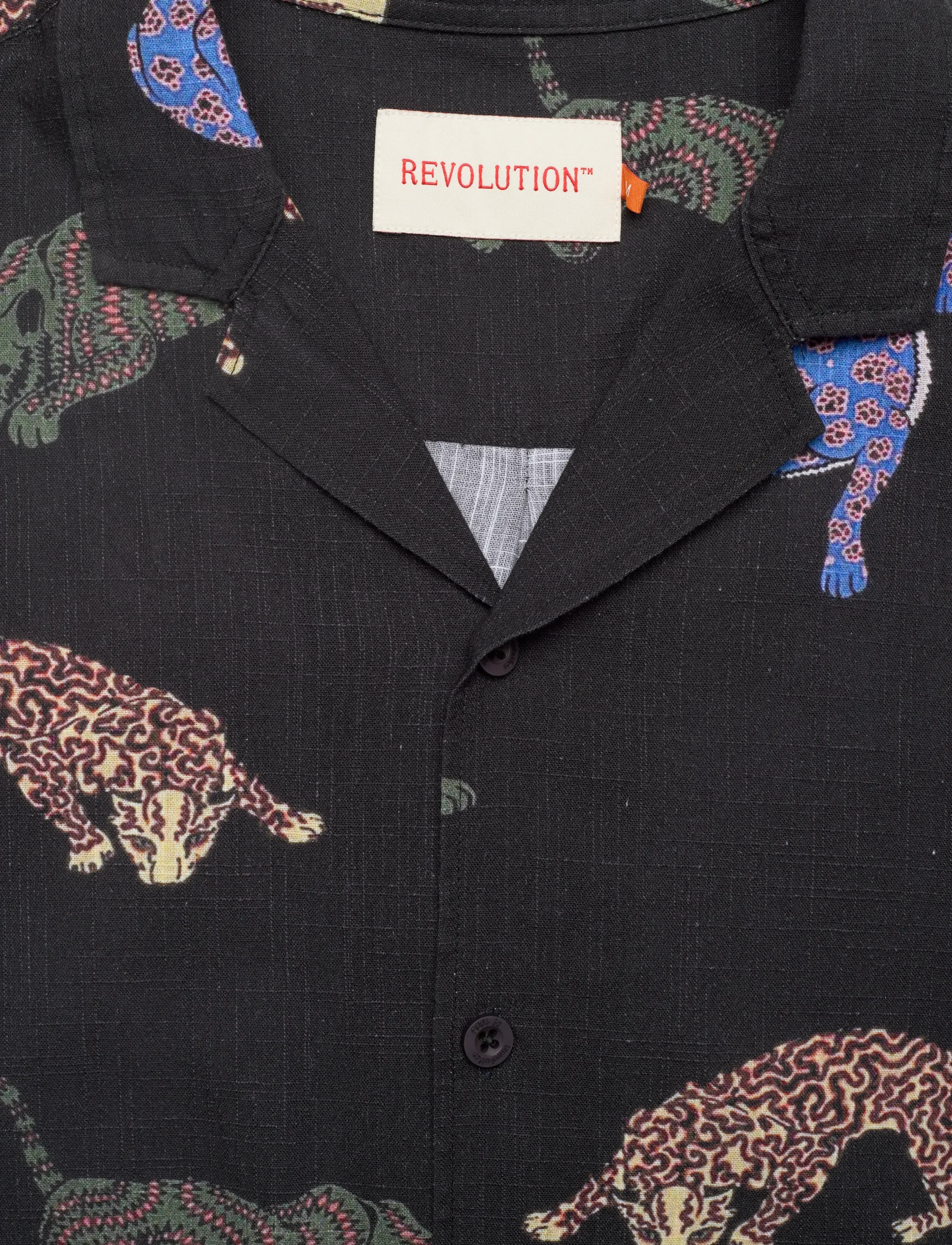 Revolution - Short-sleeved Cuban Shirt - lühikeste varrukatega särgid - black - 5