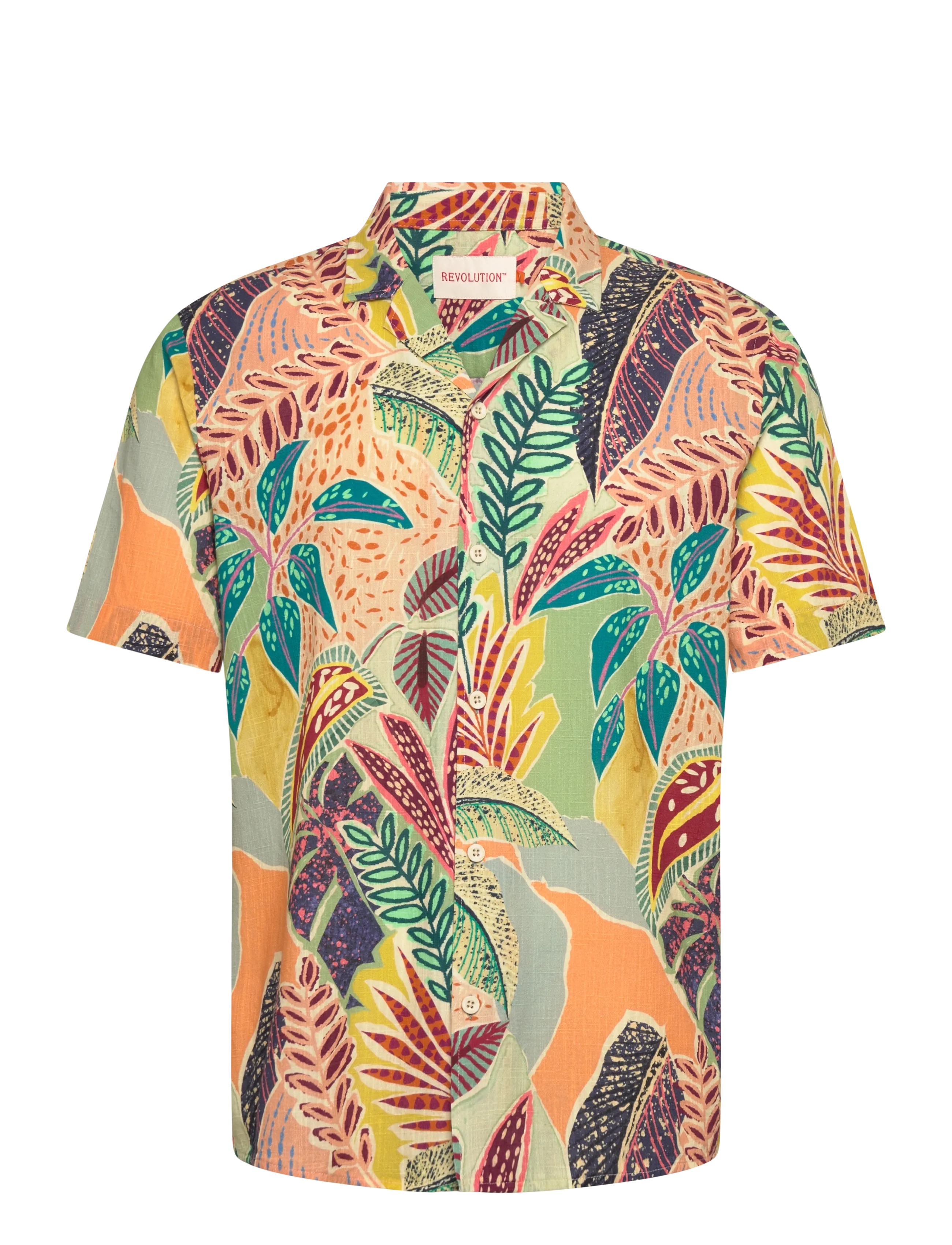 Revolution - Short-sleeved Cuban Shirt - lühikeste varrukatega särgid - orange - 0
