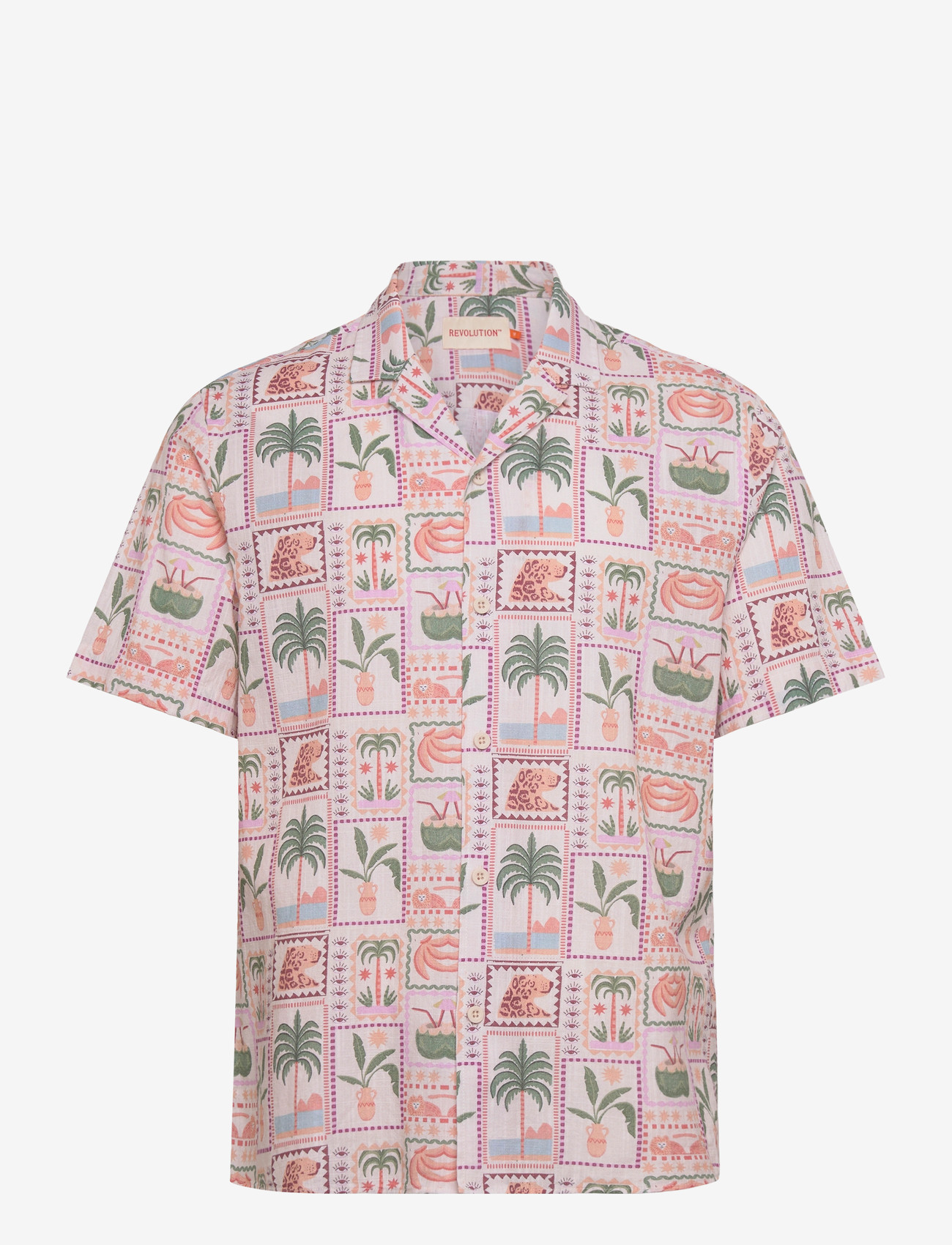 Revolution - Short-sleeved Cuban Shirt - lühikeste varrukatega särgid - offwhite - 0