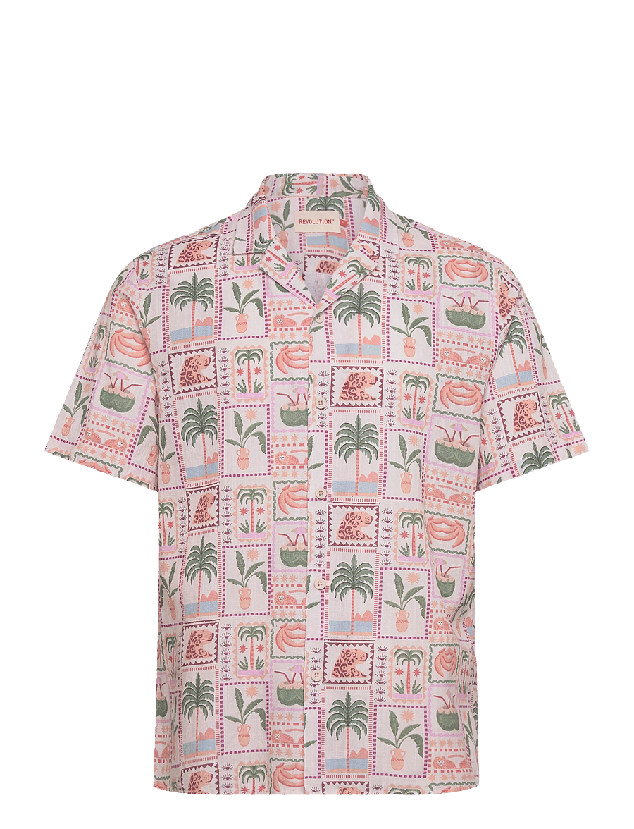 Revolution - Short-sleeved Cuban Shirt - kortärmade skjortor - offwhite - 0