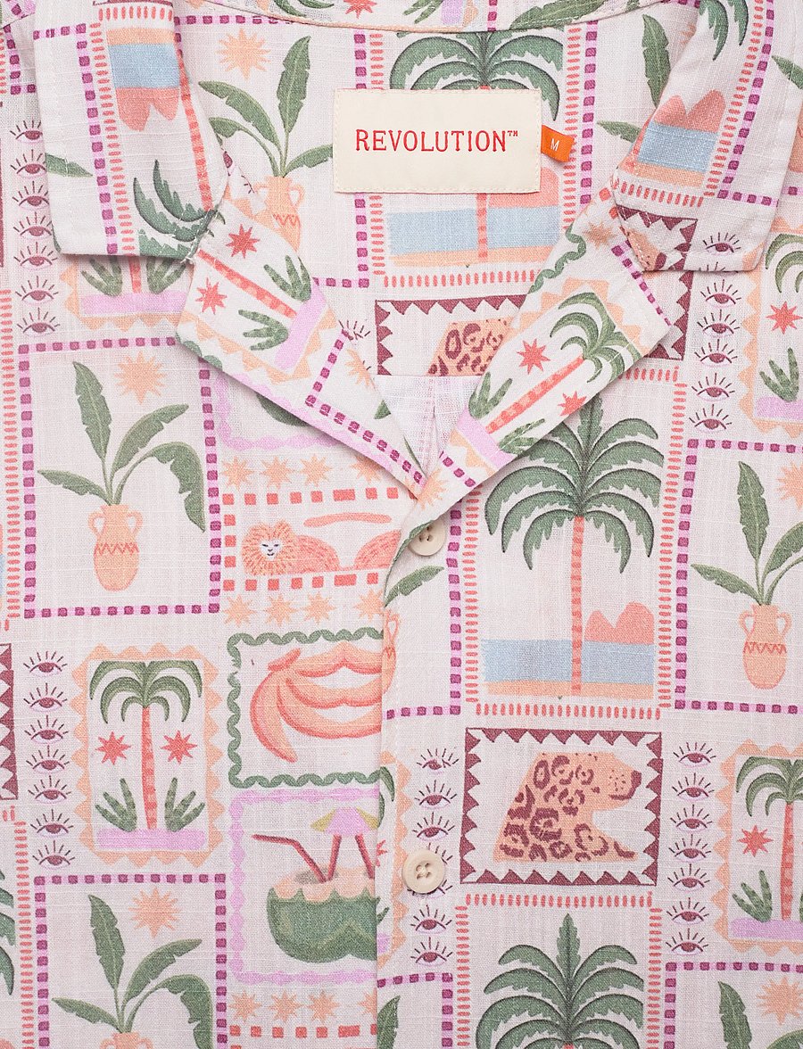 Revolution - Short-sleeved Cuban Shirt - kortärmade skjortor - offwhite - 2