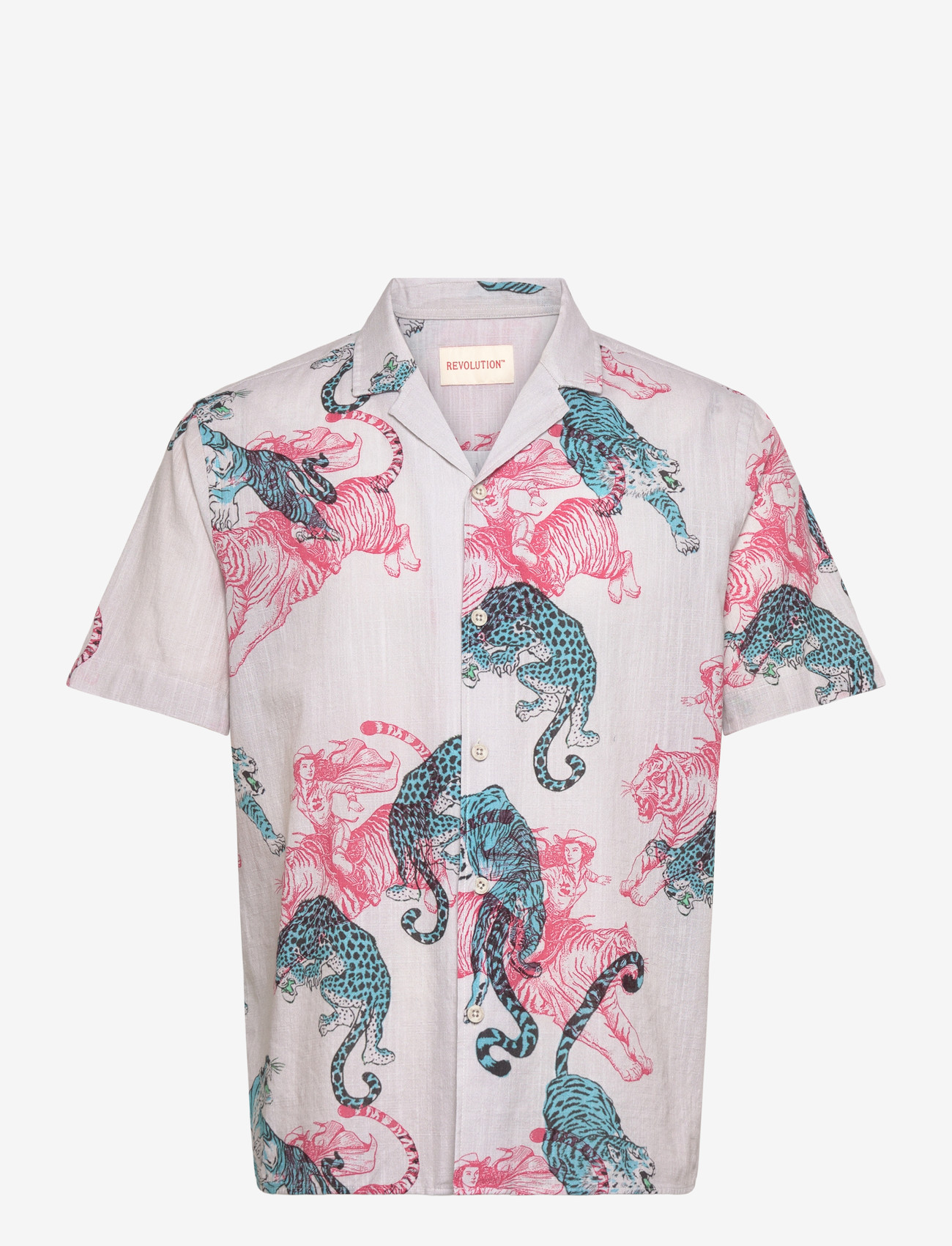 Revolution - Short-sleeved Cuban Shirt - short-sleeved shirts - offwhite - 0