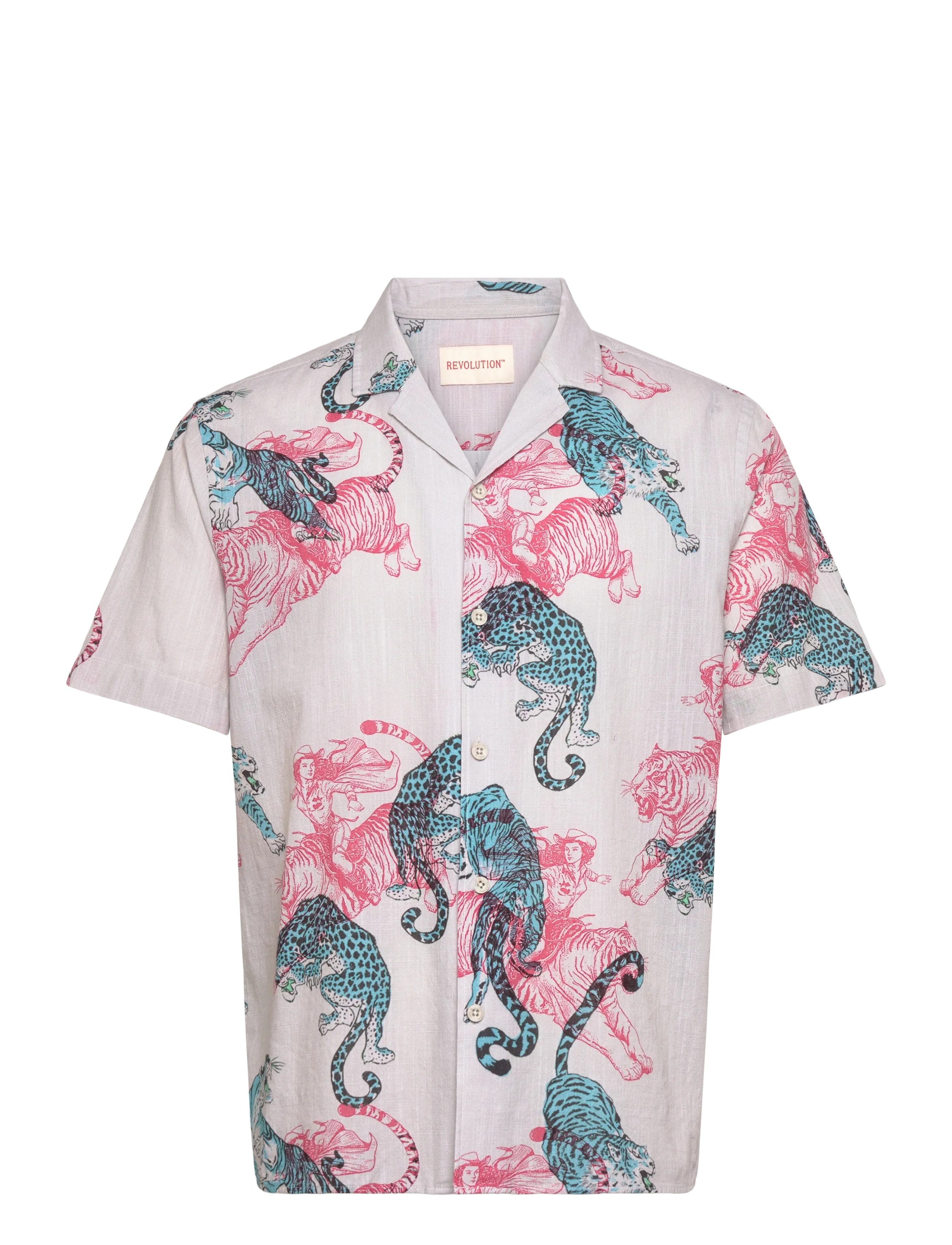 Revolution Short-sleeved Cuban Shirt - Short-sleeved shirts - OFFWHITE / multi