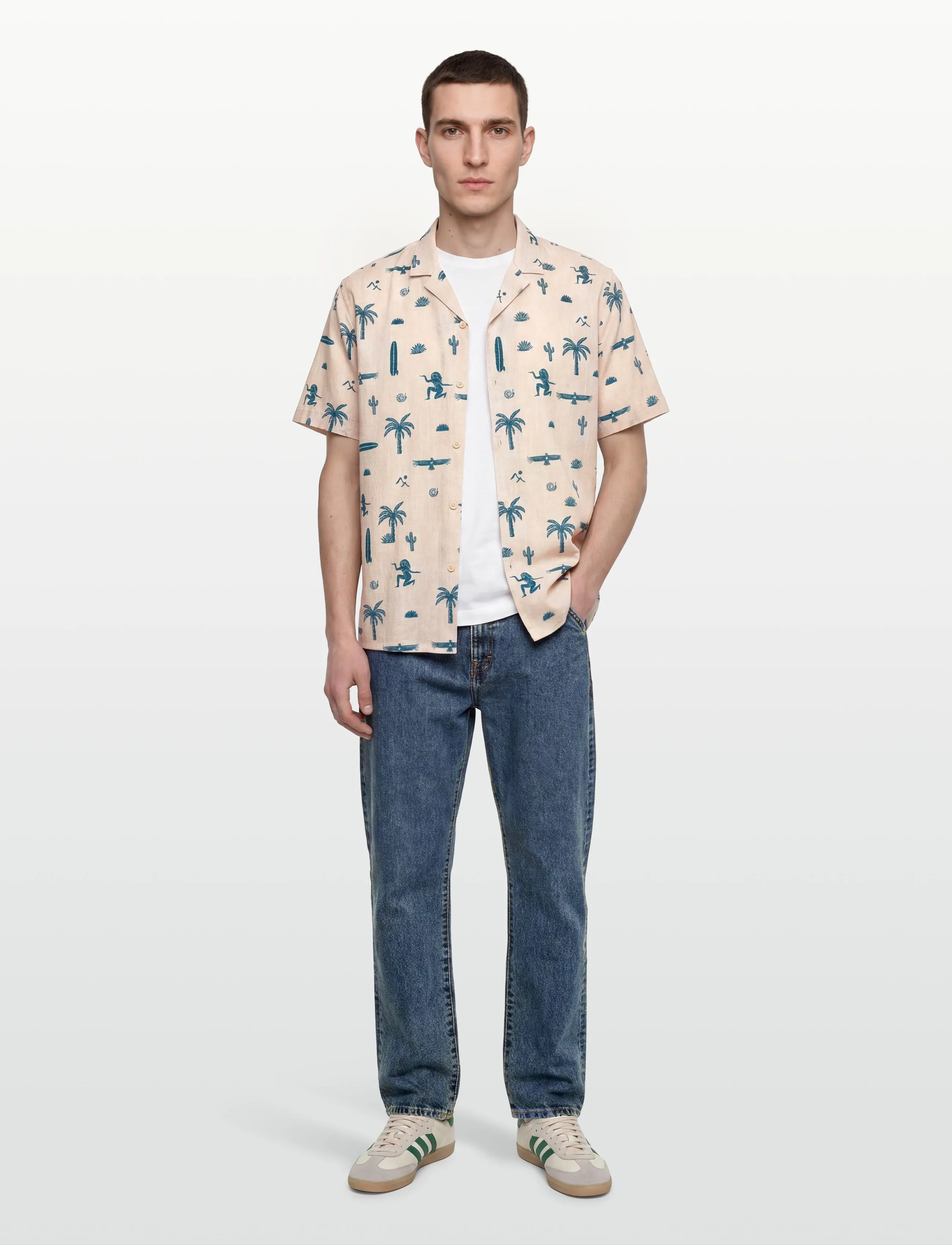 Revolution Short-Sleeved Cuban Shirt, XL, Shirts, Creme - Short-sleeved Männerswear