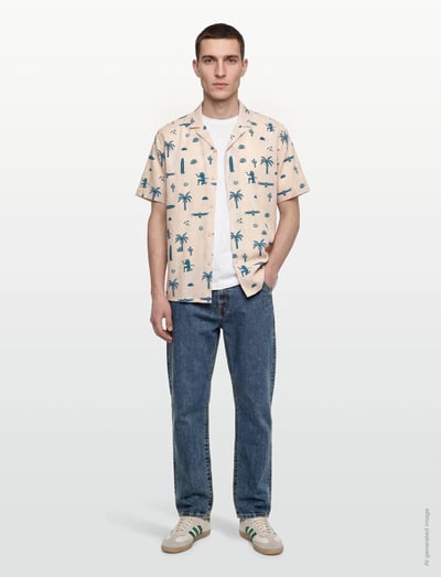 Revolution Short-sleeved Cuban Shirt - Shirts - OFFWHITE / cream