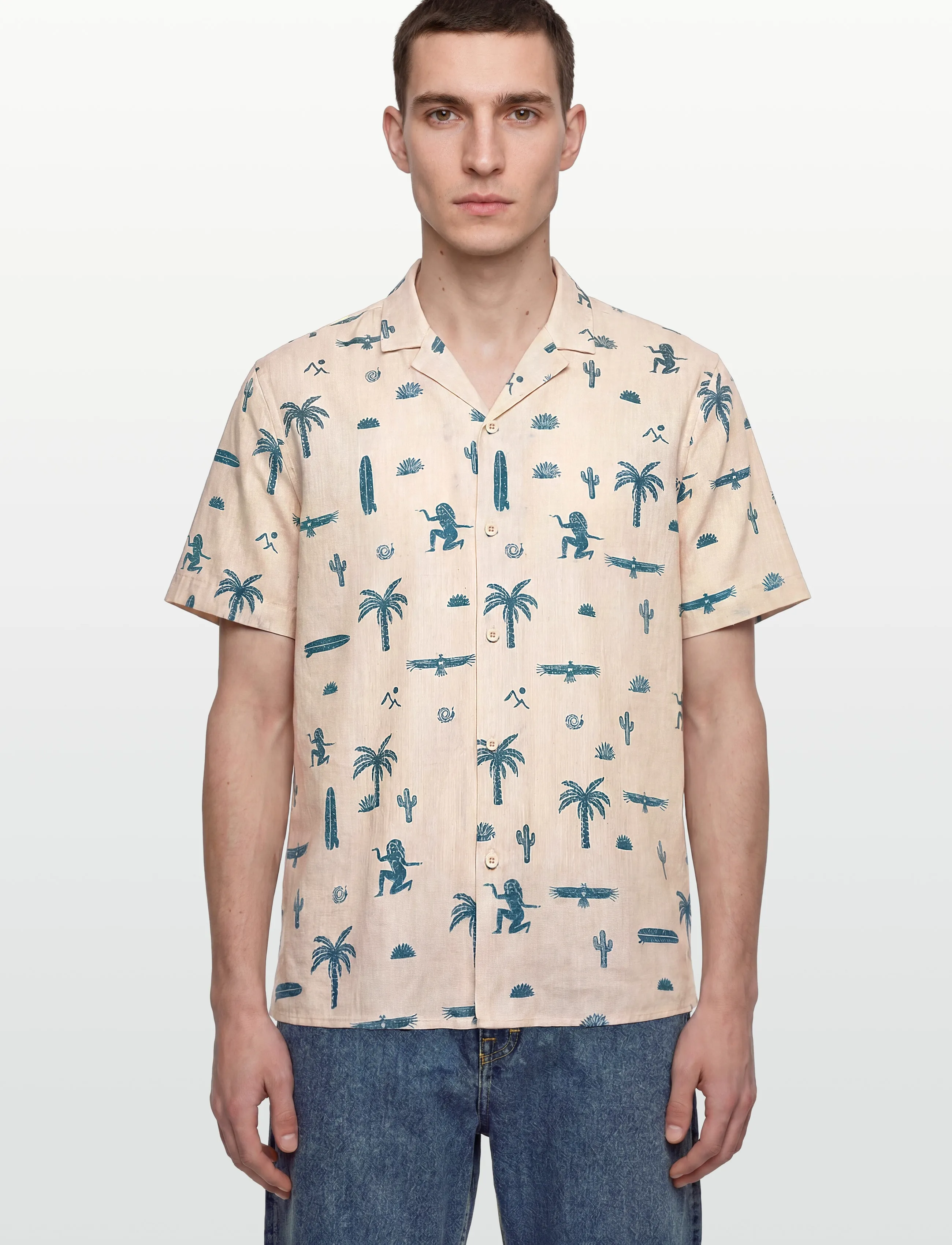 Revolution Short-Sleeved Cuban Shirt kortärmade skjortor herr – bild 2