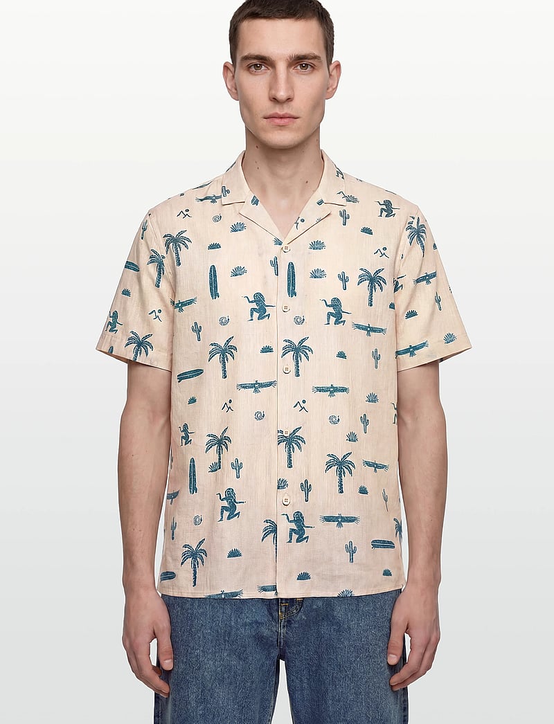 Revolution - Short-sleeved Cuban Shirt - kortärmade skjortor - offwhite - 3
