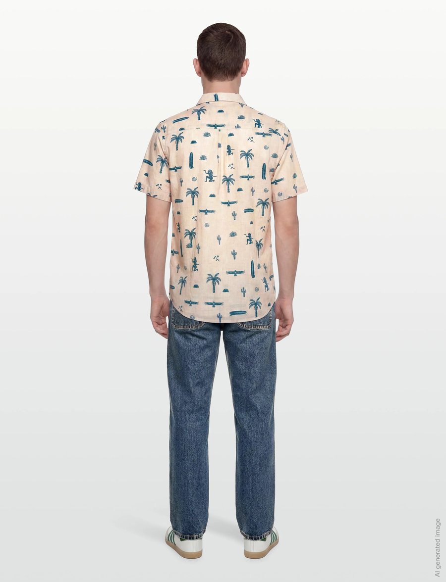 Revolution - Short-sleeved Cuban Shirt - kurzarmhemden - offwhite - 4