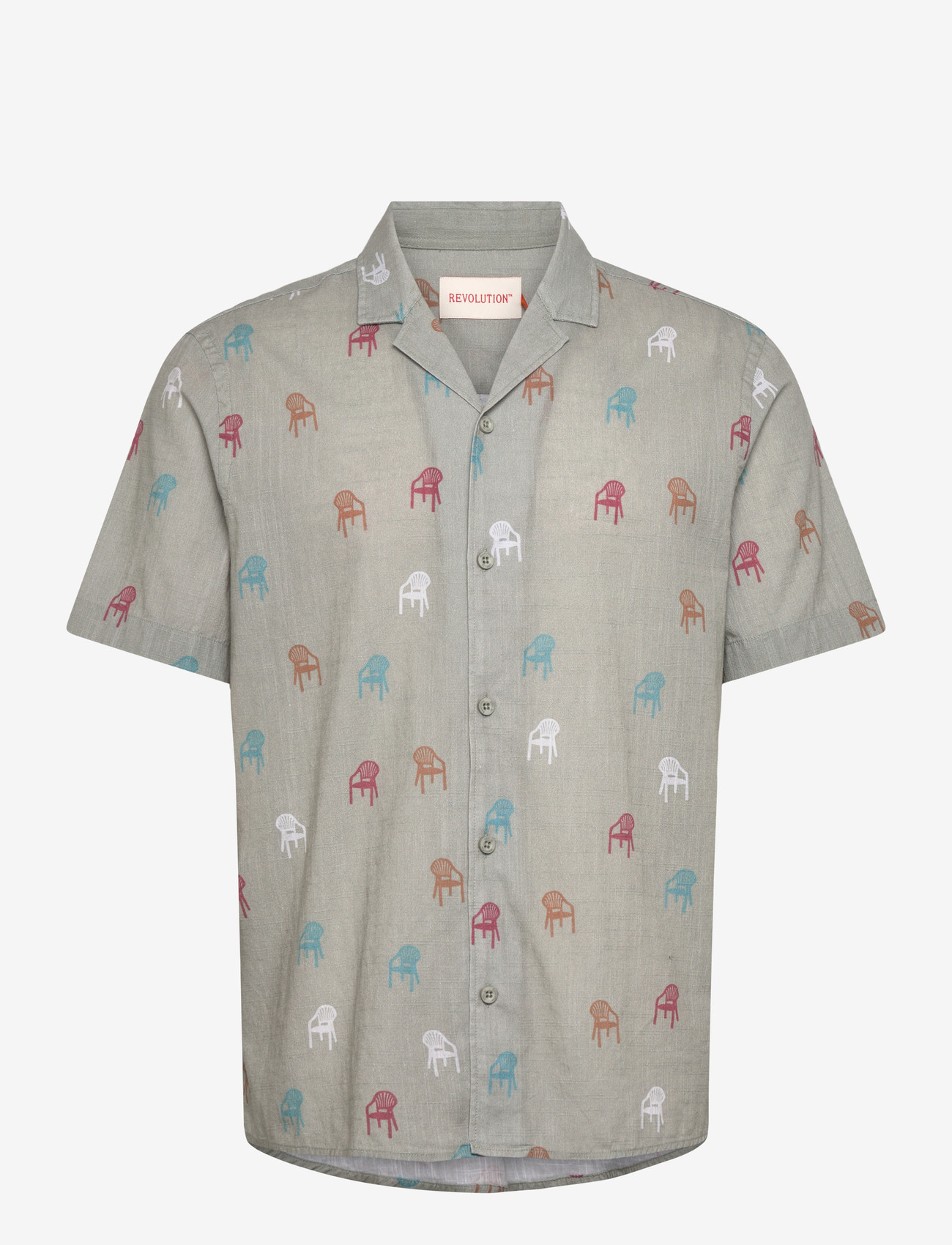 Revolution - Short-sleeved Cuban Shirt - kurzarmhemden - lightgreen - 0