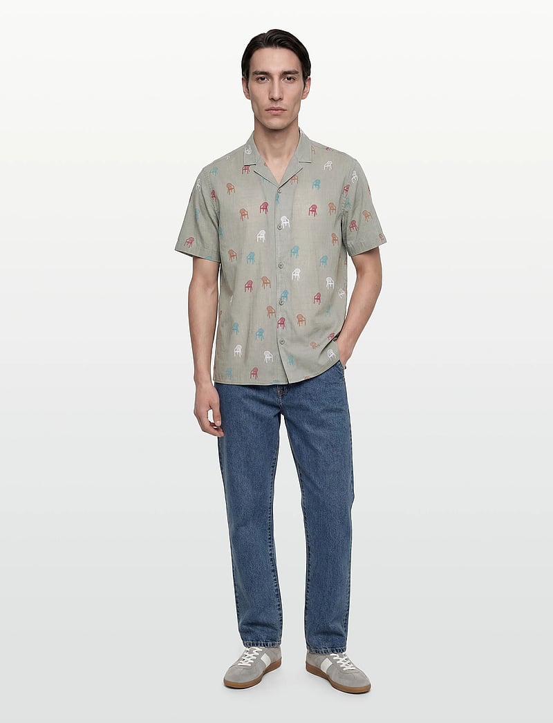 Revolution - Short-sleeved Cuban Shirt - kortärmade skjortor - lightgreen - 0