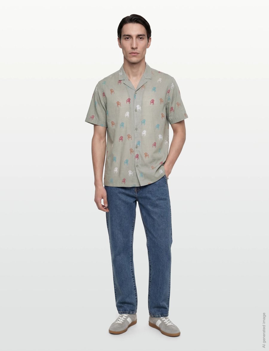 Revolution - Short-sleeved Cuban Shirt - kurzarmhemden - lightgreen - 0