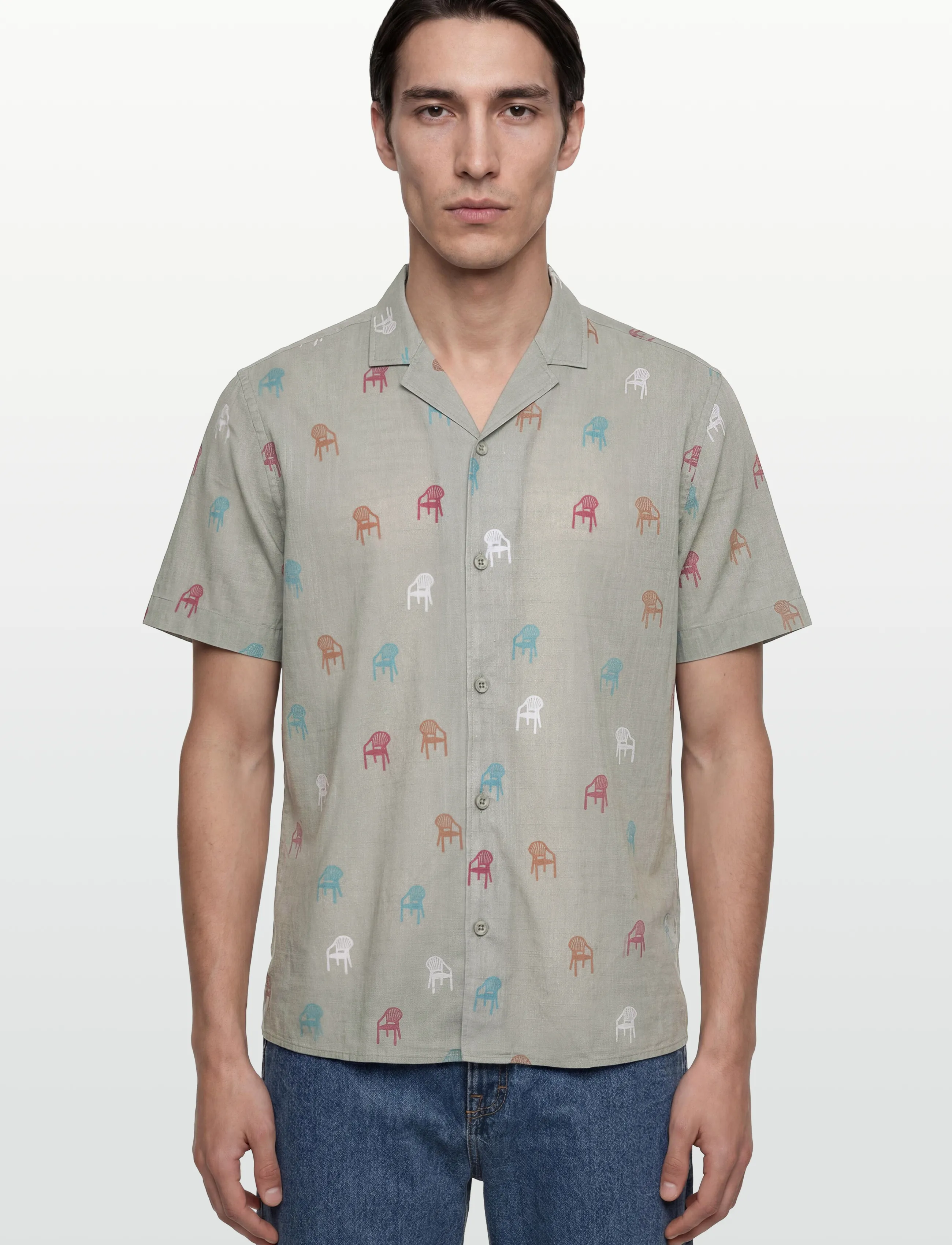 Revolution - Short-sleeved Cuban Shirt - kurzarmhemden - lightgreen - 3