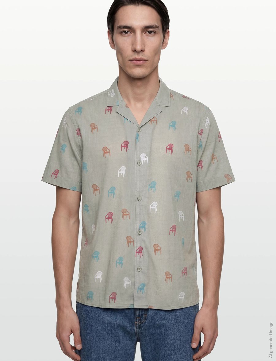 Revolution - Short-sleeved Cuban Shirt - kurzarmhemden - lightgreen - 3