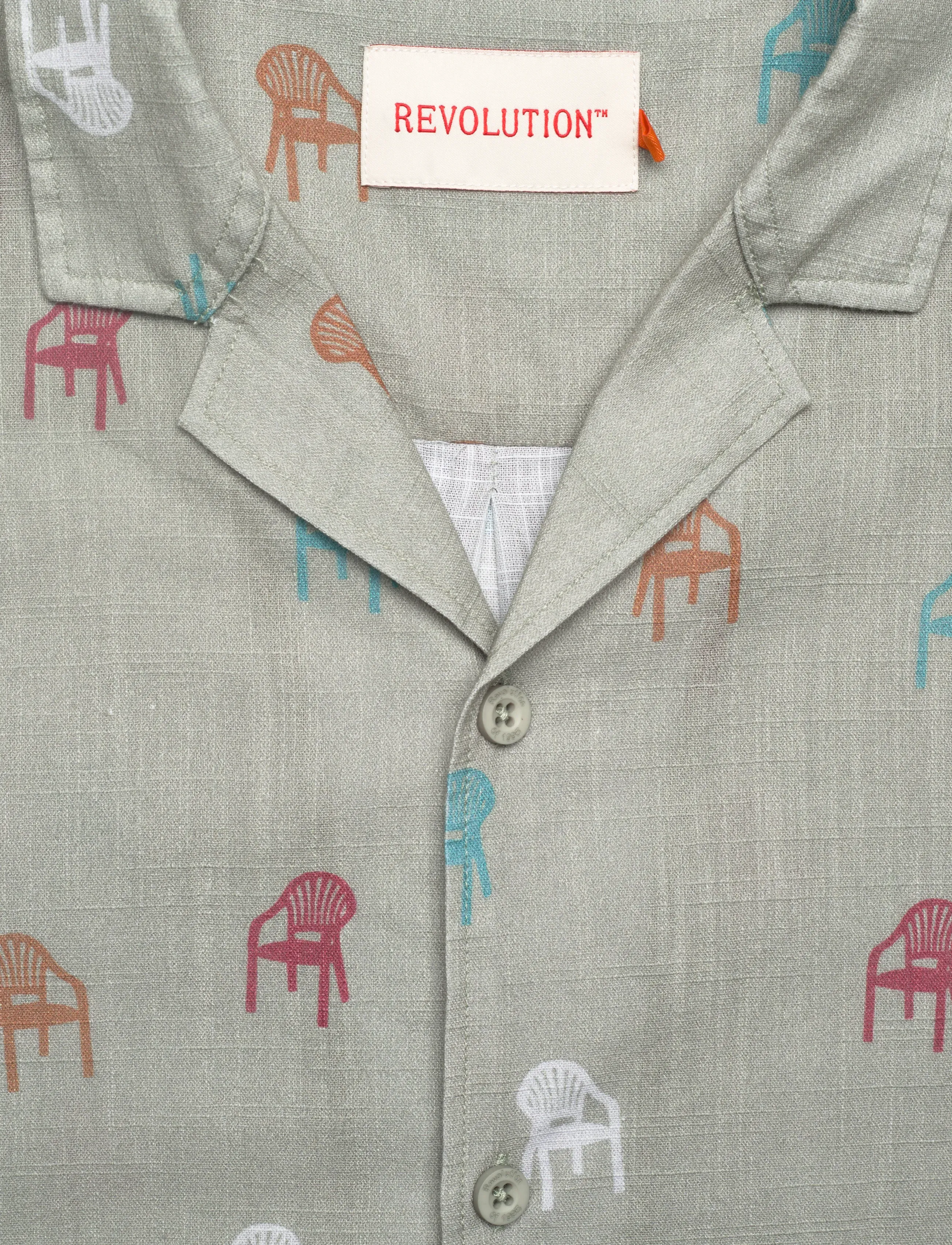 Revolution - Short-sleeved Cuban Shirt - kurzarmhemden - lightgreen - 5