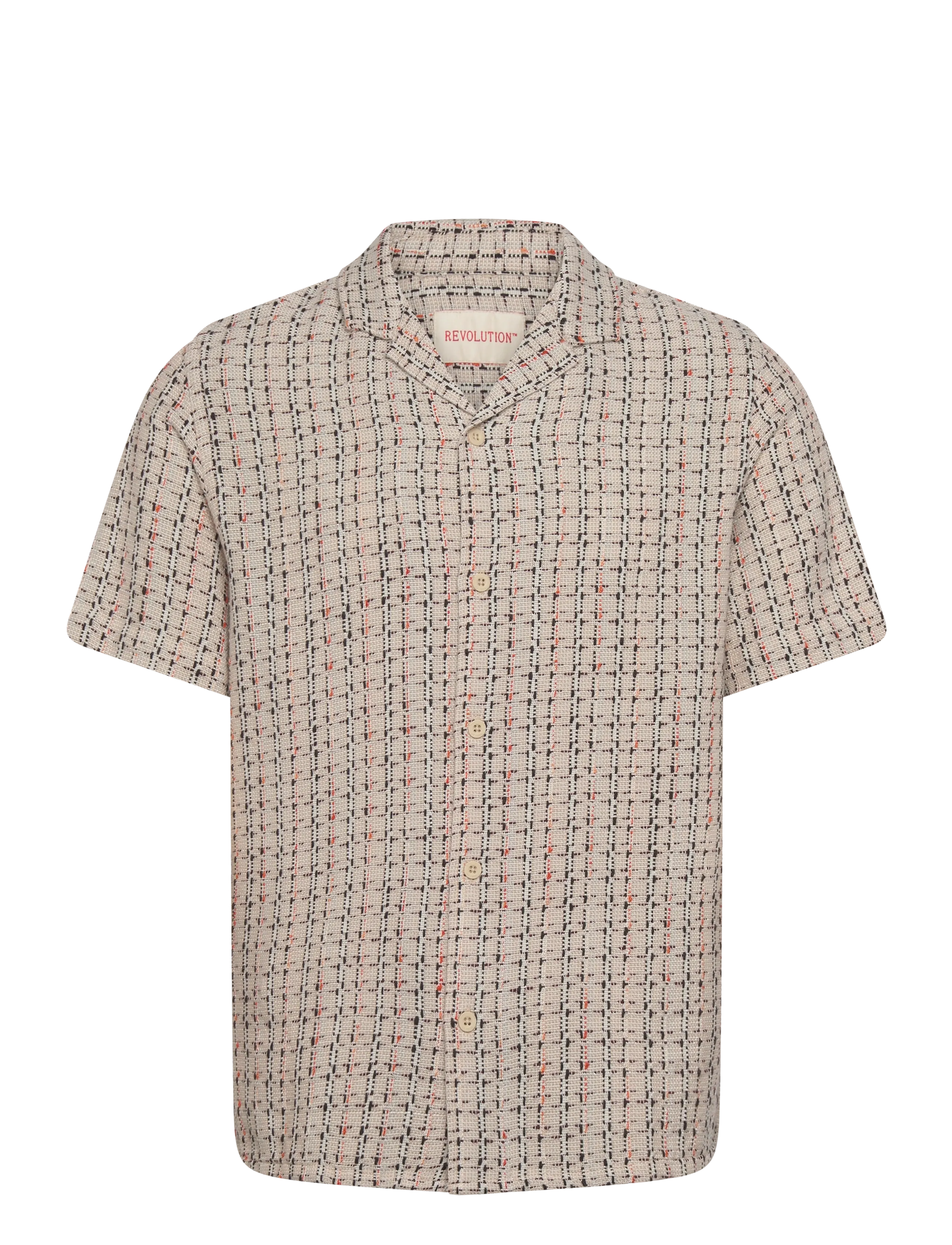 REVOLUTION Kurzärmelig Cuban Shirt Cream - M - Herren