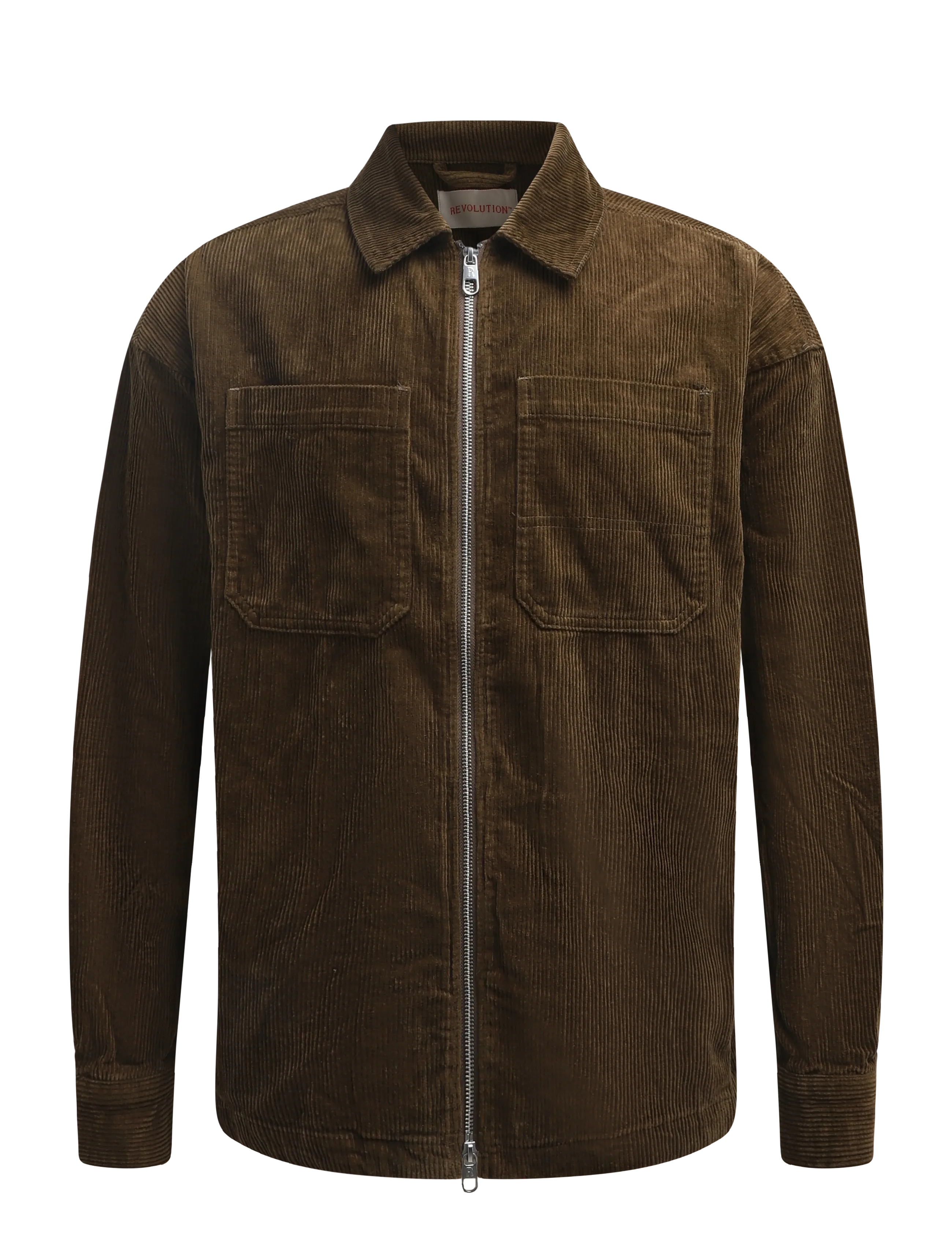 Revolution Zipped Worker Shirt - Jackor - BROWN / brown