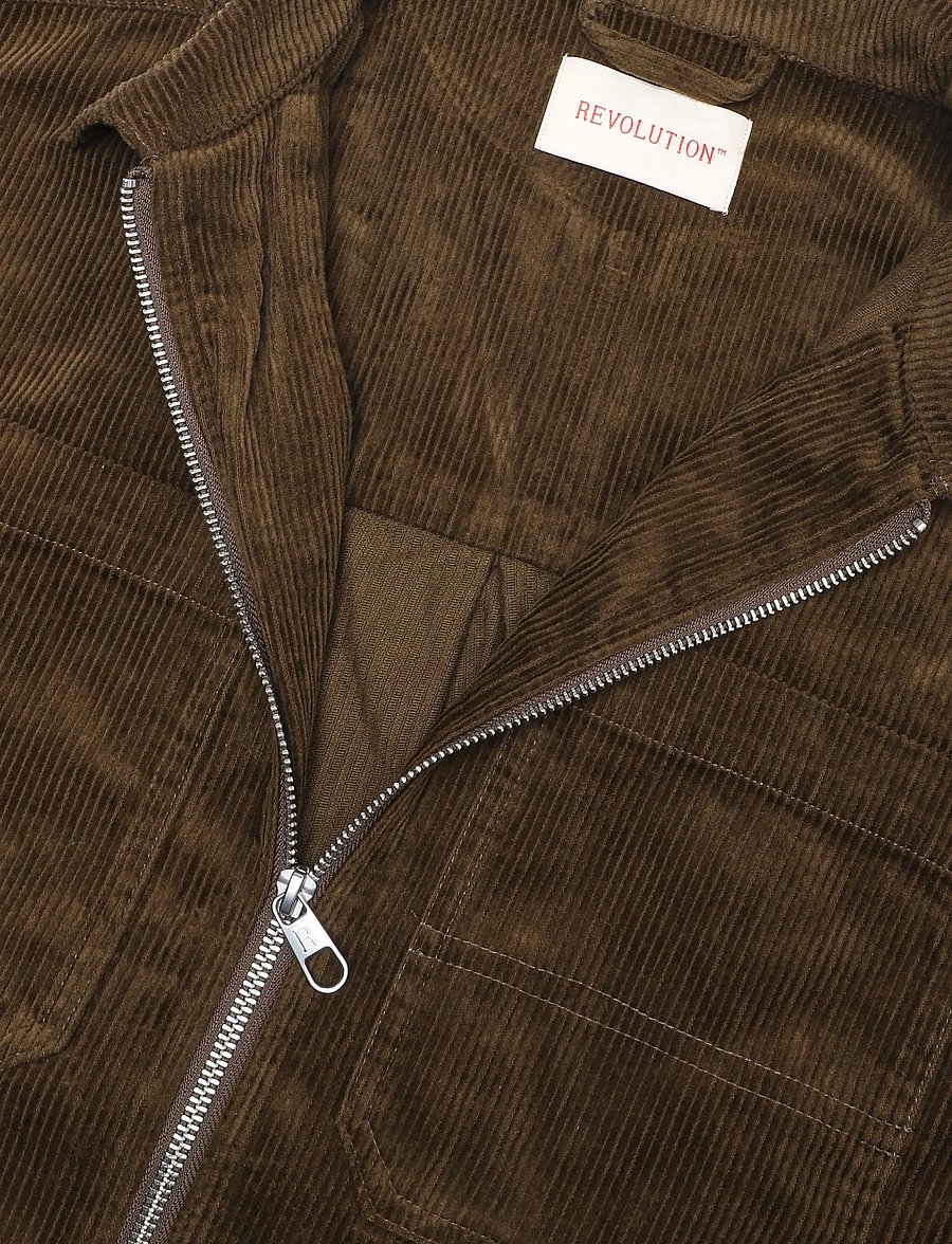 Revolution - Zipped Worker Shirt - höstjackor - brown - 2