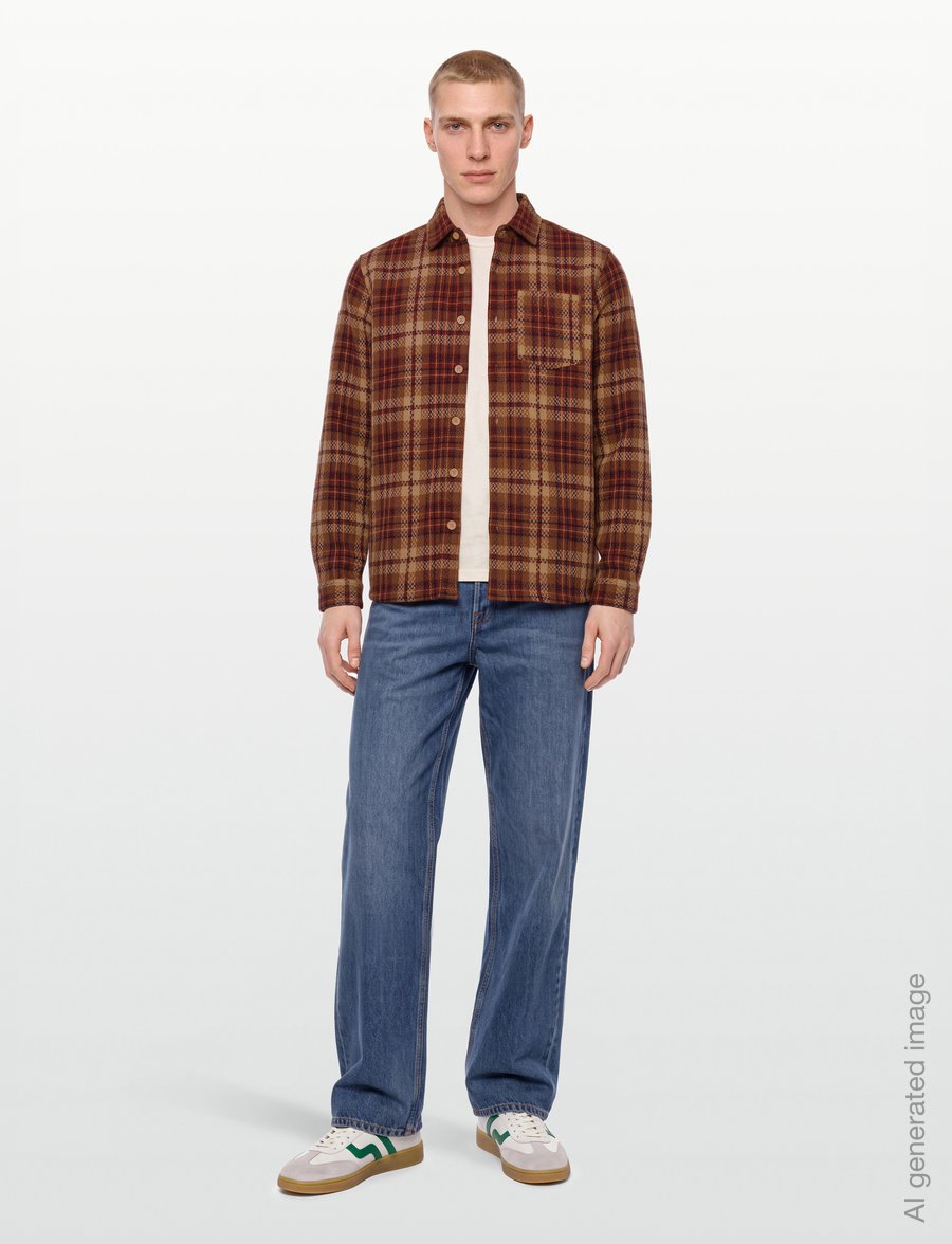 Revolution - Long sleeve Shirt - rutiga skjortor - orange - 0