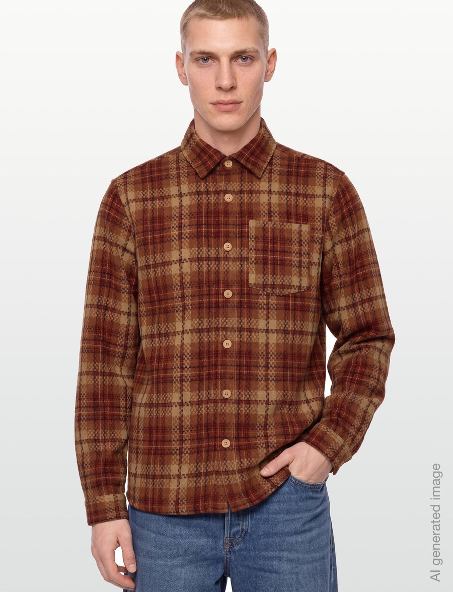 Revolution - Long sleeve Shirt - rutiga skjortor - orange - 3