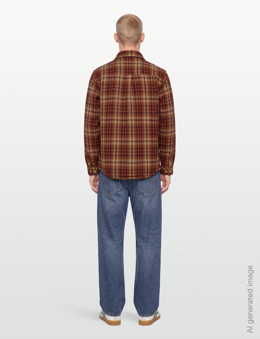 Revolution - Long sleeve Shirt - rutiga skjortor - orange - 4