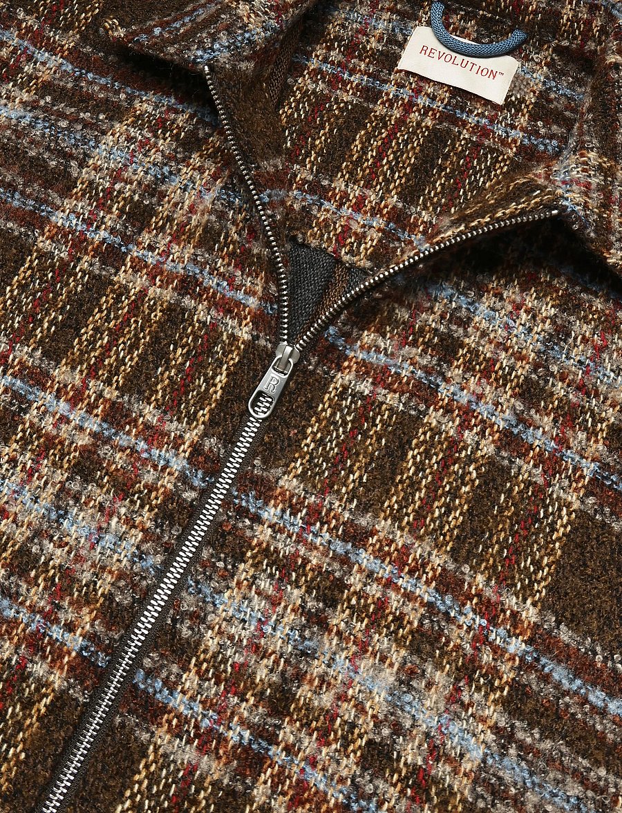 Revolution - Zipped Overshirt - jackor - brown - 2