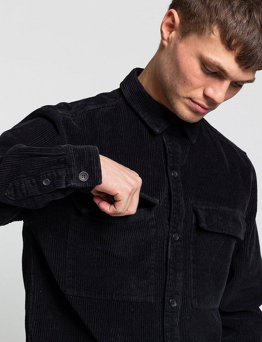 Revolution - Utility Overshirt - velvet särgid - black - 3