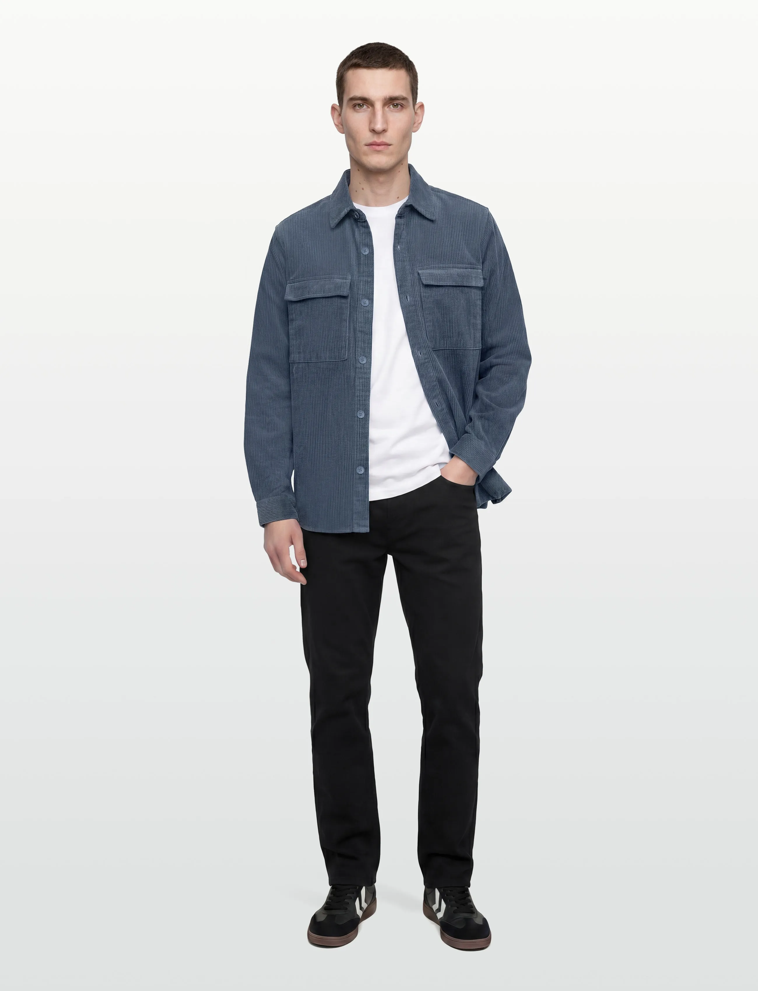 Revolution Utility Shirt, Mænd, Fløjls Utility Overshirt, Blå, Str: XL