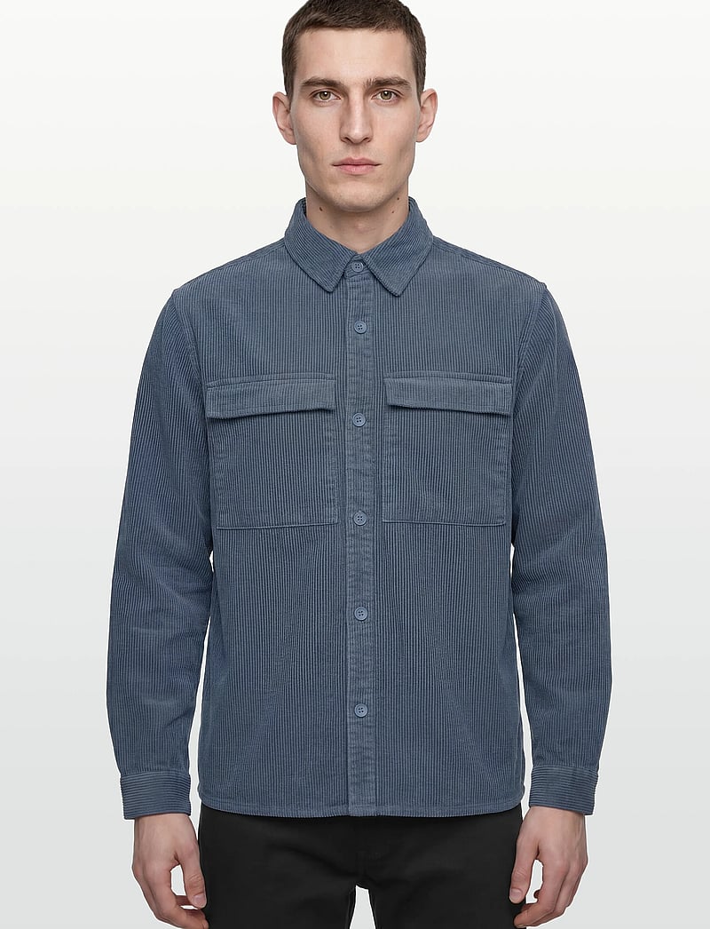 Revolution - Utility Overshirt - velvetiniai marškiniai - dustblue - 3