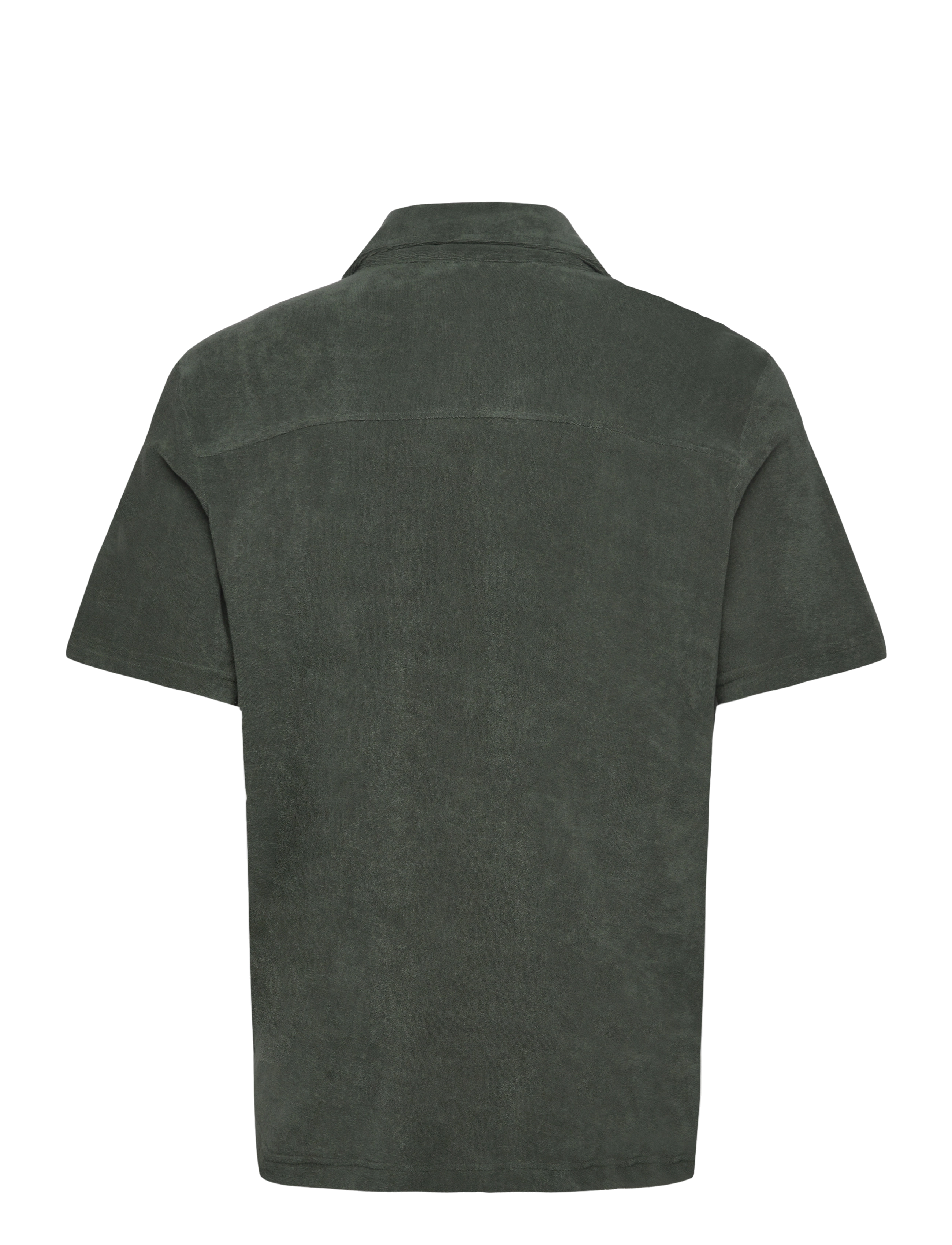 Revolution - Terry Short-sleeved Cuban Shirt - kortærmede skjorter - dustgreen - 1