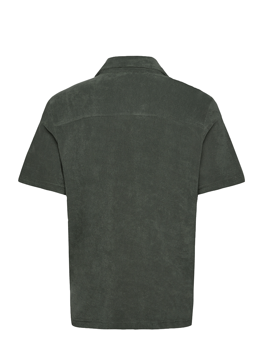 Revolution - Terry Short-sleeved Cuban Shirt - kortærmede skjorter - dustgreen - 1