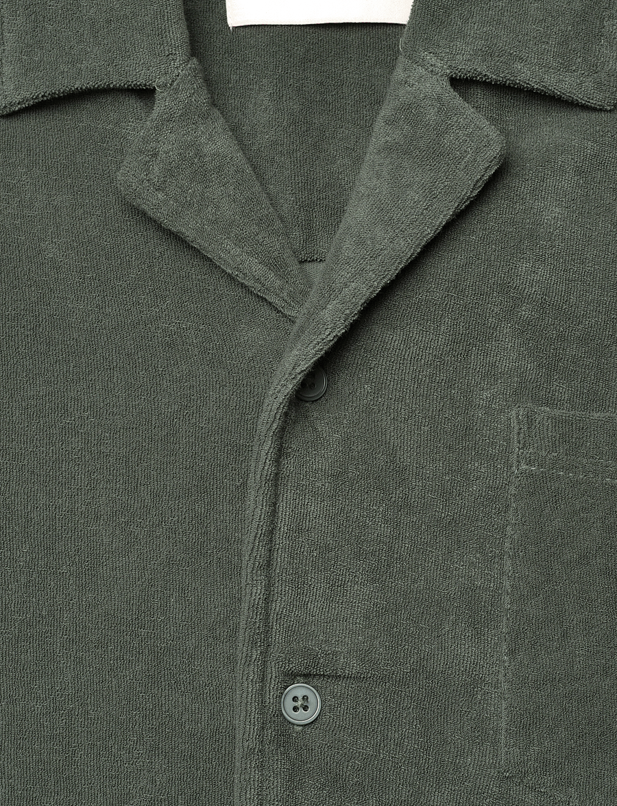 Revolution - Terry Short-sleeved Cuban Shirt - kortærmede skjorter - dustgreen - 2