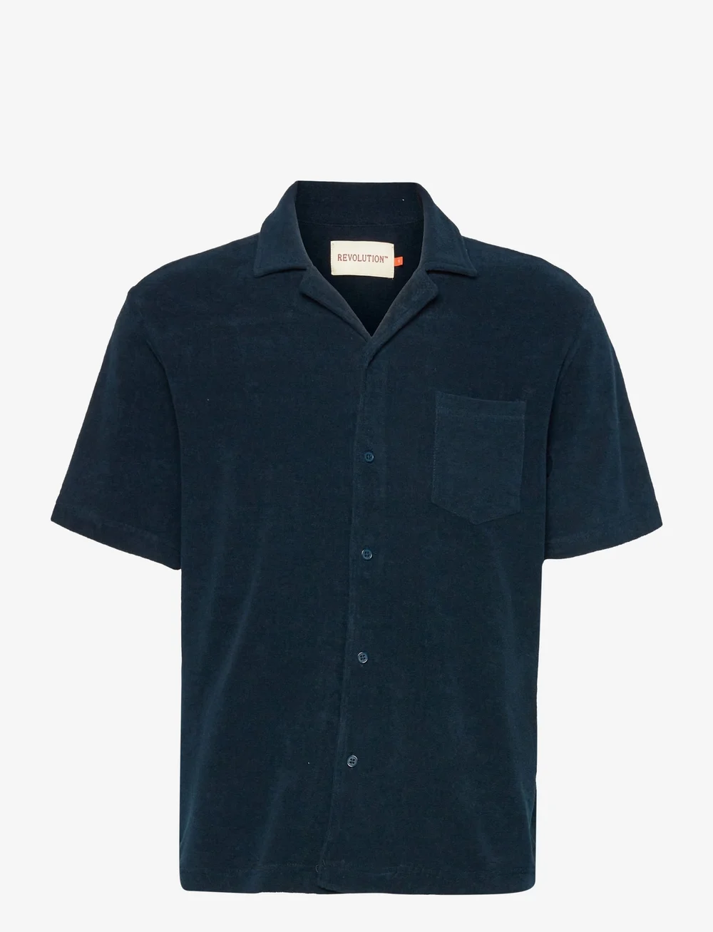 Revolution - Terry Short-sleeved Cuban Shirt - kortærmede skjorter - navy - 1