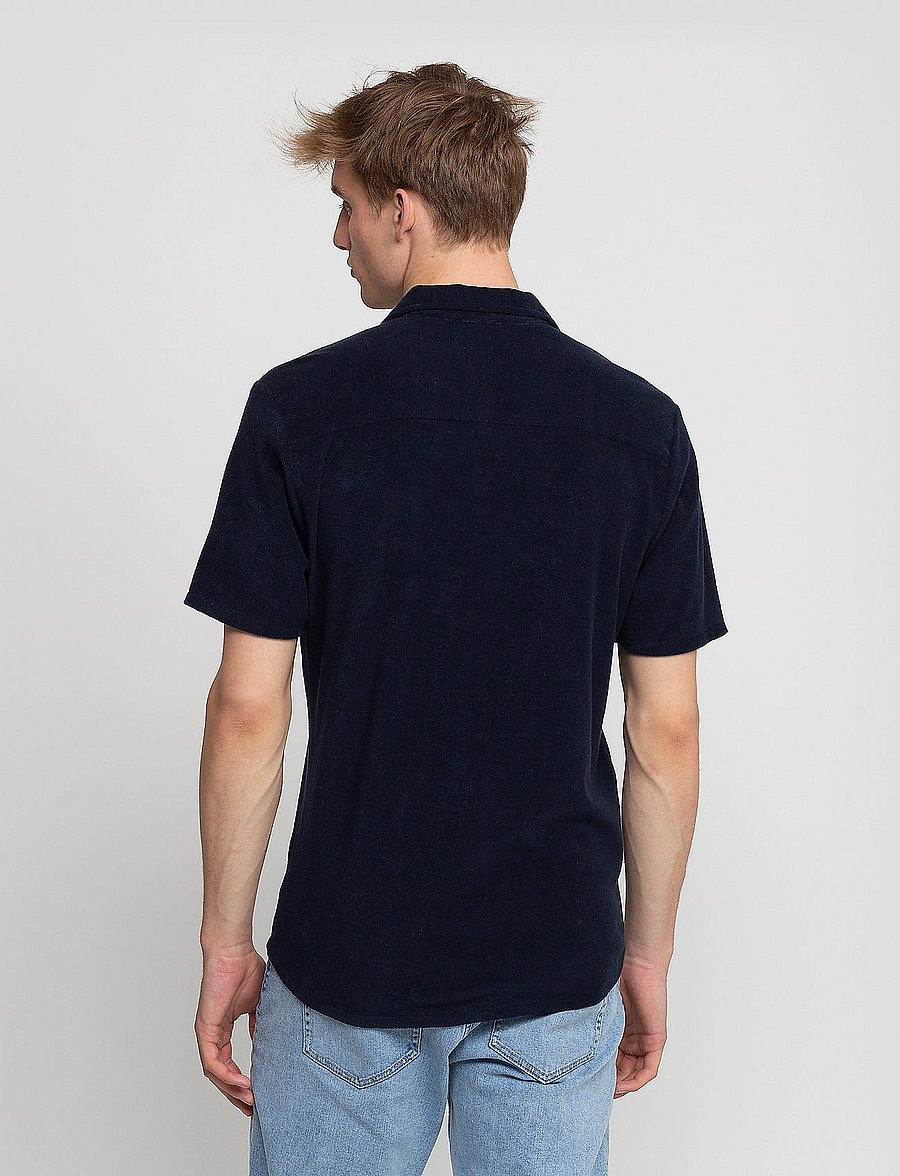 Revolution - Terry Short-sleeved Cuban Shirt - chemises à manches courtes - navy - 3
