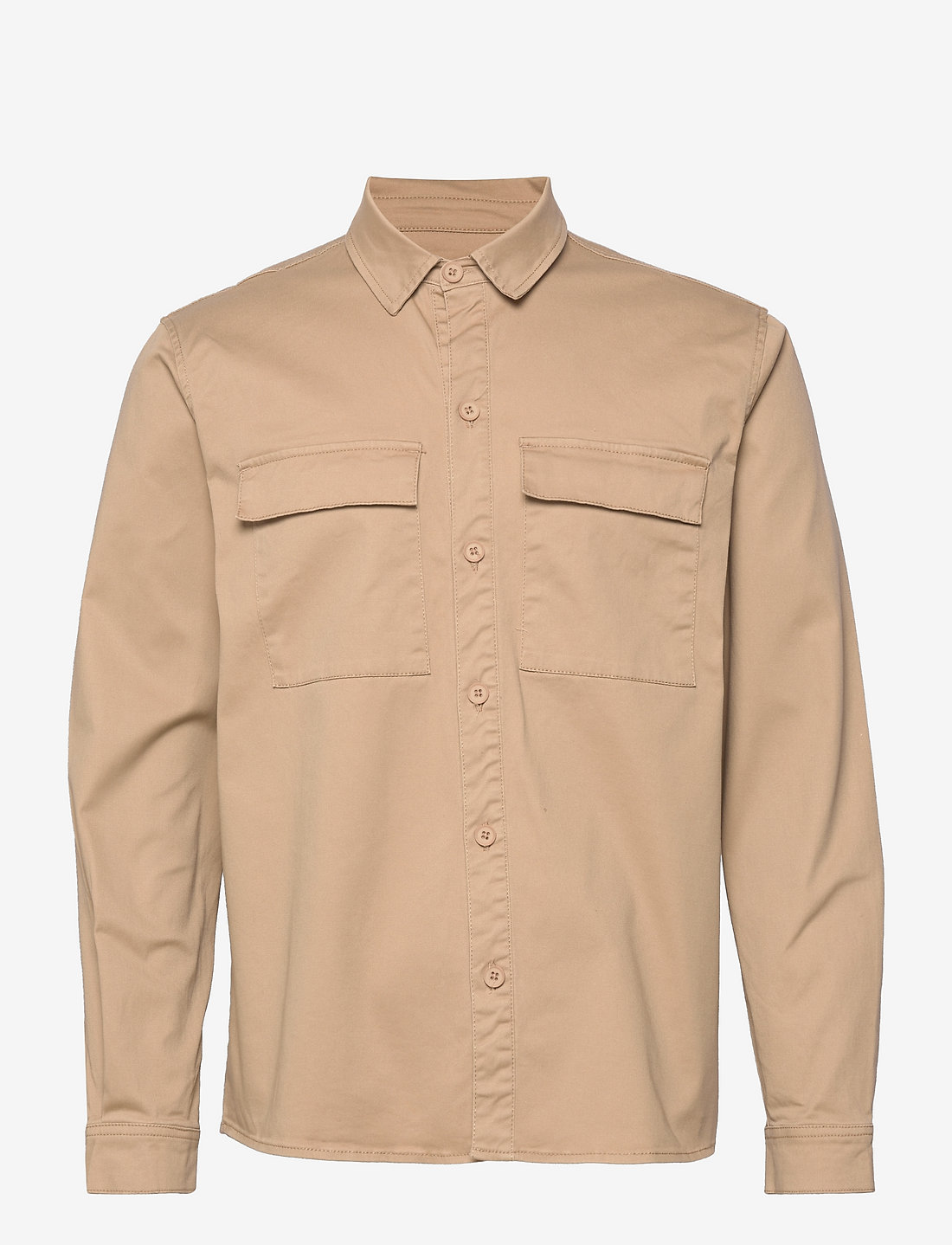 Revolution - Checked utility shirt with logo embroidery - khaki - 1