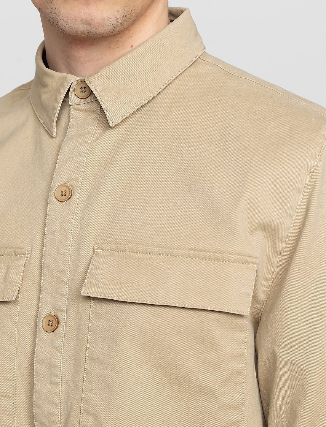 Revolution - Checked utility shirt with logo embroidery - khaki - 3