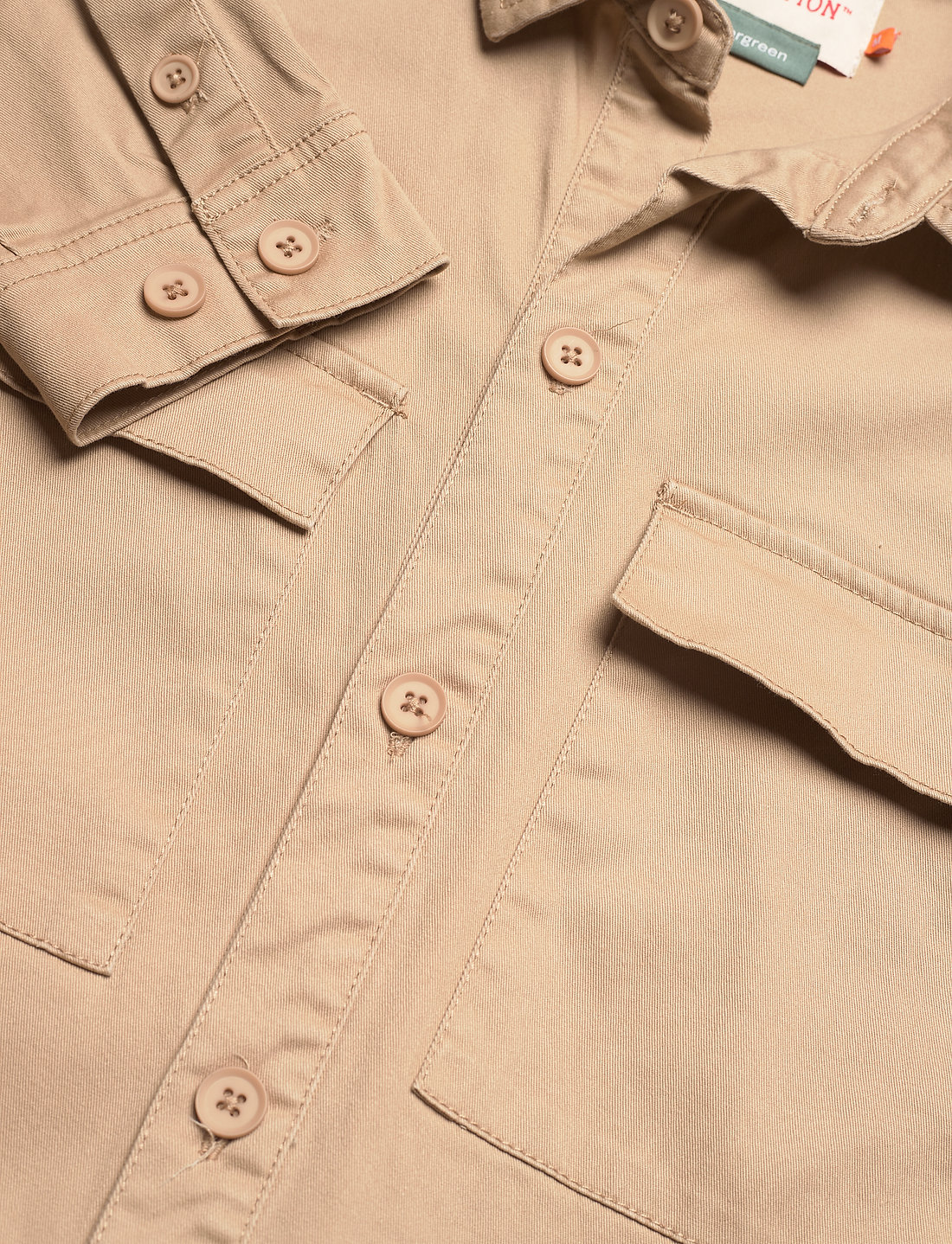 Revolution - Checked utility shirt with logo embroidery - khaki - 5