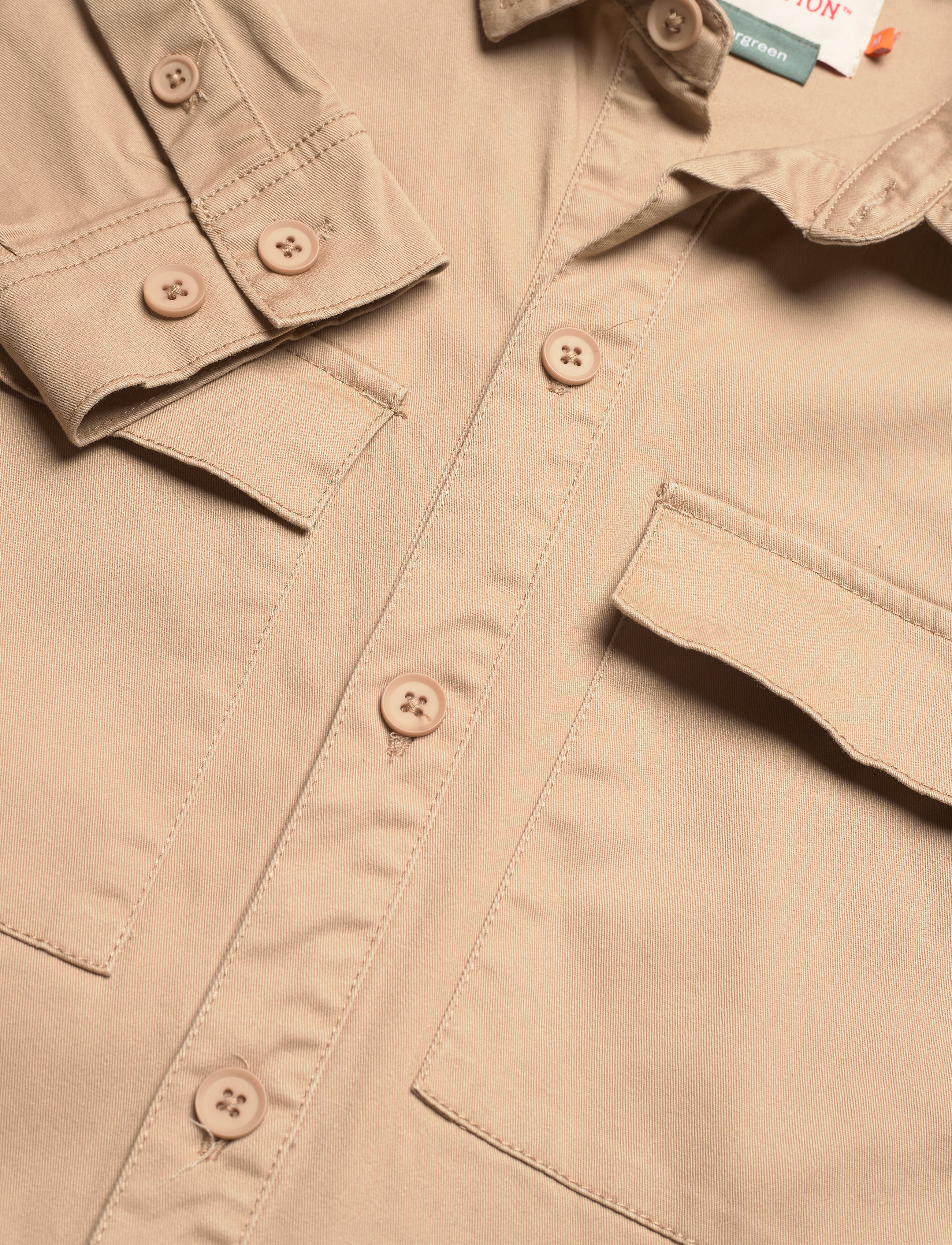Revolution - Checked utility shirt with logo embroidery - khaki - 5