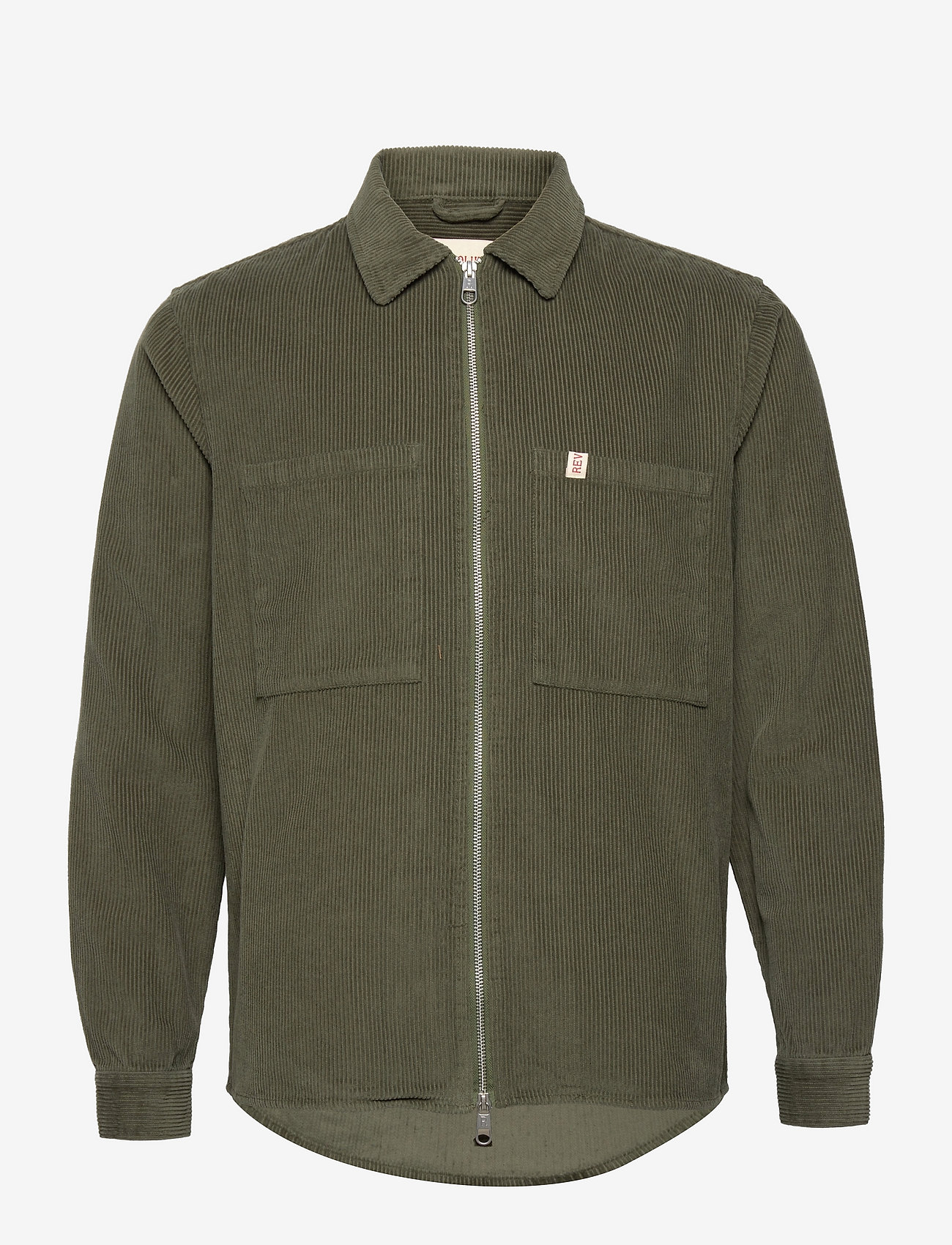 Revolution - Corduroy zipped loose-fit overshirt - army - 0